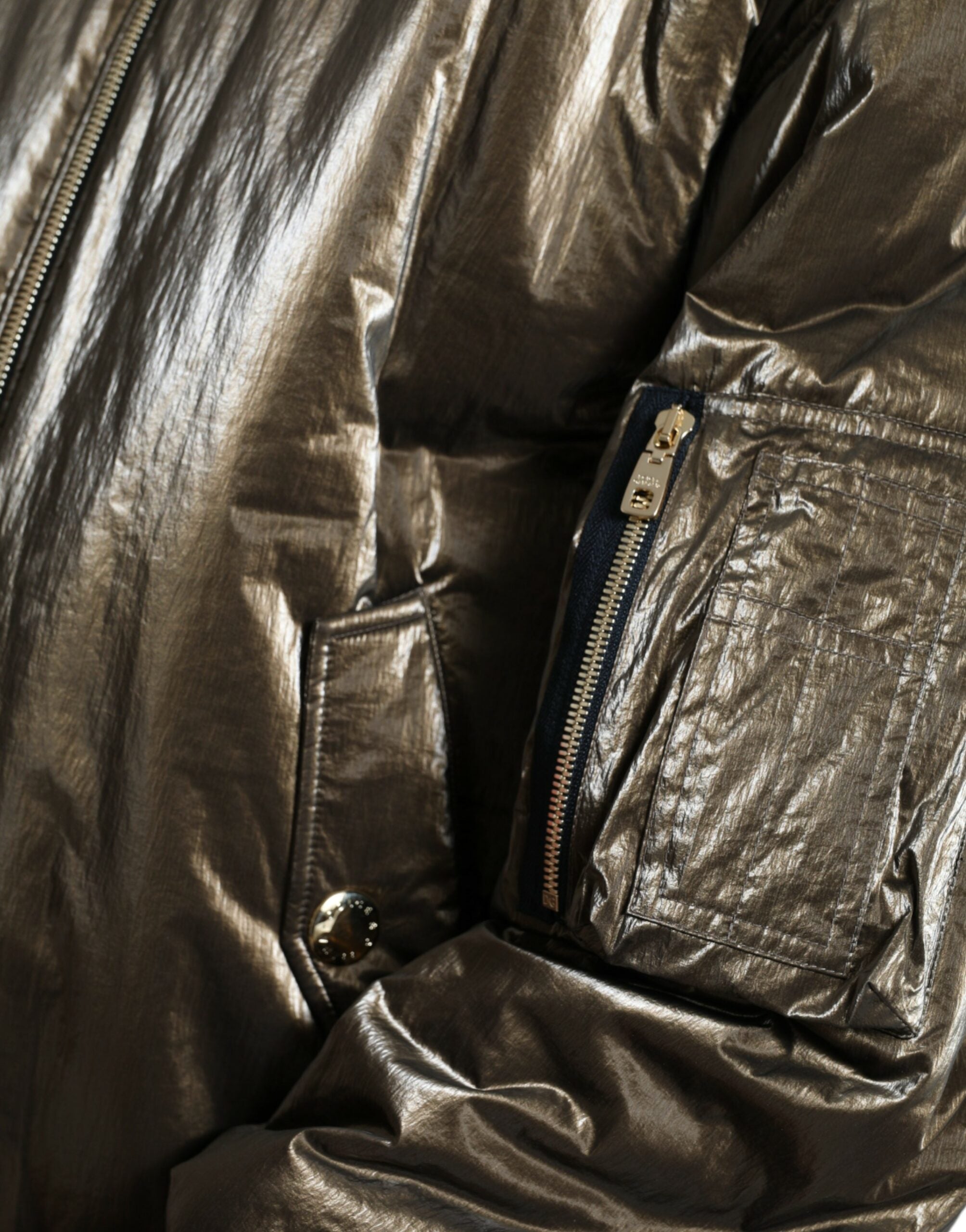 Dolce & Gabbana Bronze Nylon Full Zip Herr Bomberjacka