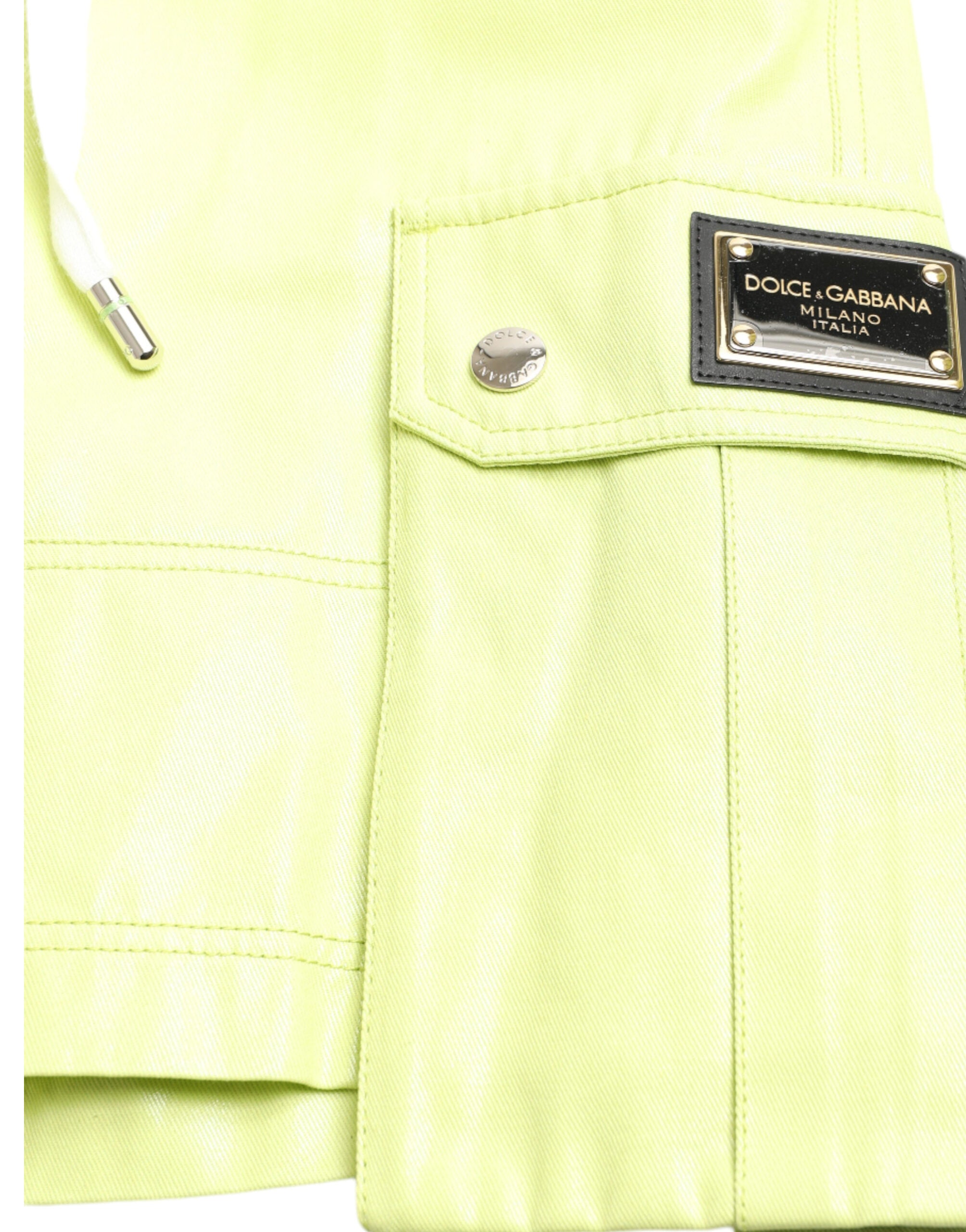 Dolce & Gabbana Ljusgröna Bomull Herr Cargo Bermudashorts