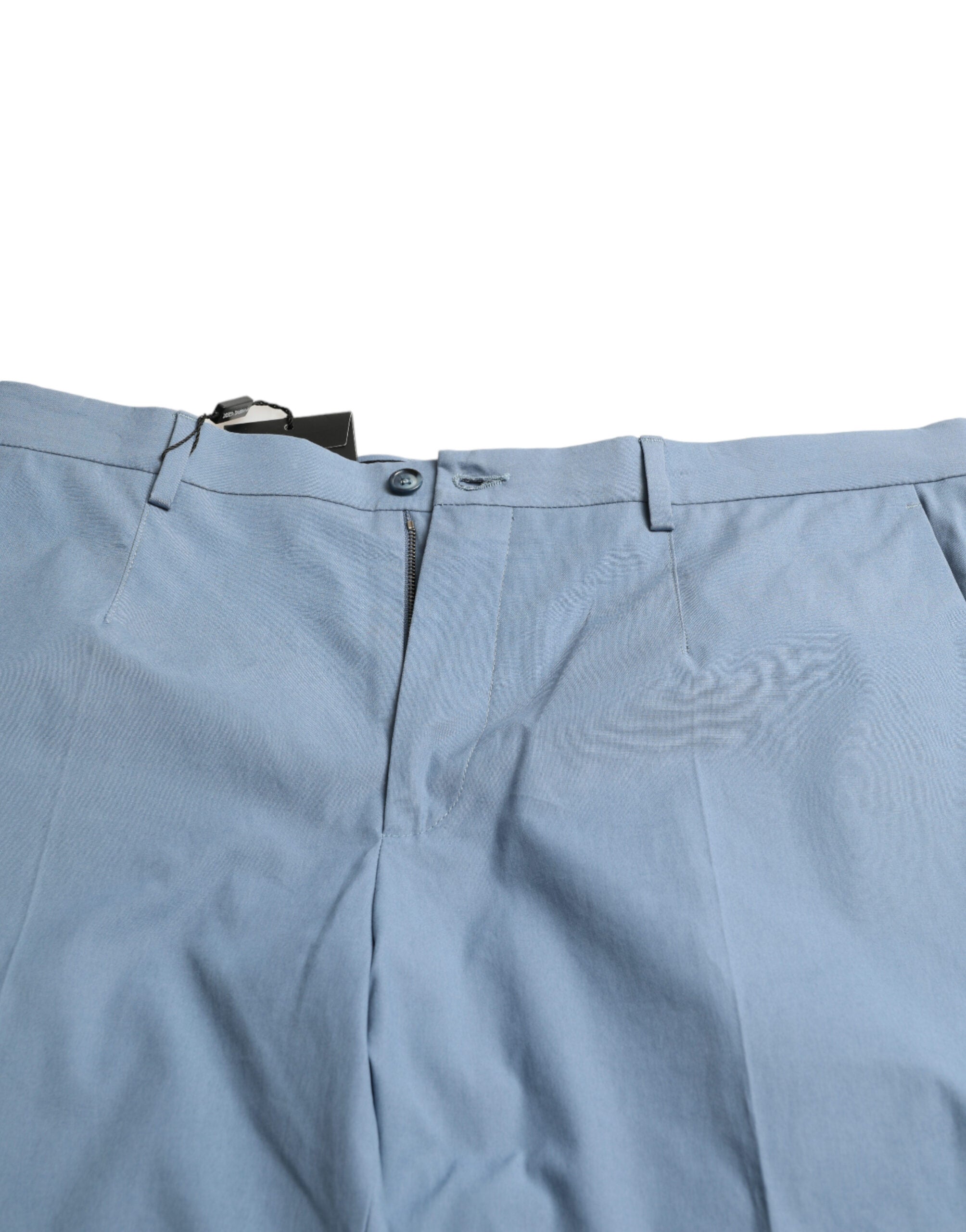 Dolce & Gabbana himmelsblå bomulls-bermudashorts med vikt fåll för män