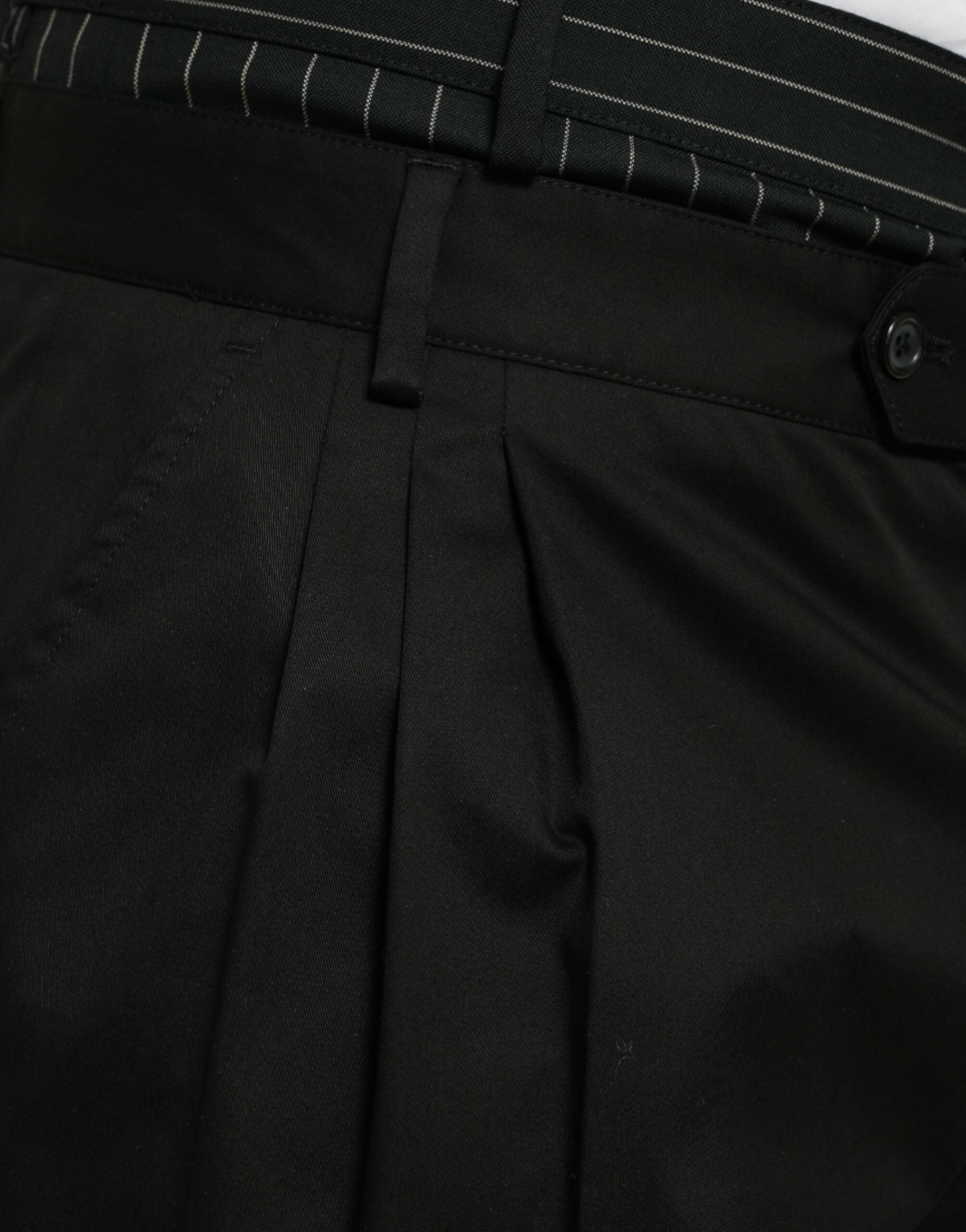 Dolce & Gabbana Svarta Bomullsstretchiga Cargo Bermudashorts