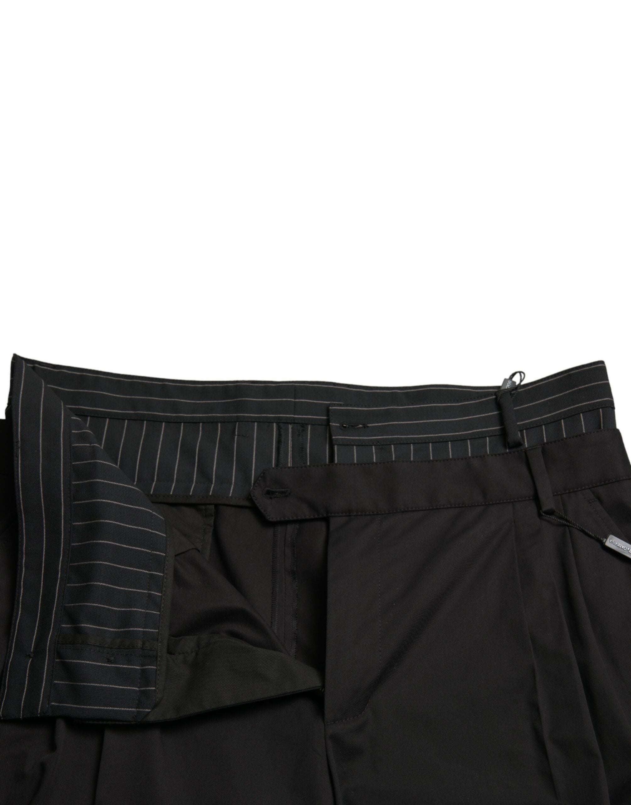 Dolce & Gabbana Svarta Bomullsstretchiga Cargo Bermudashorts