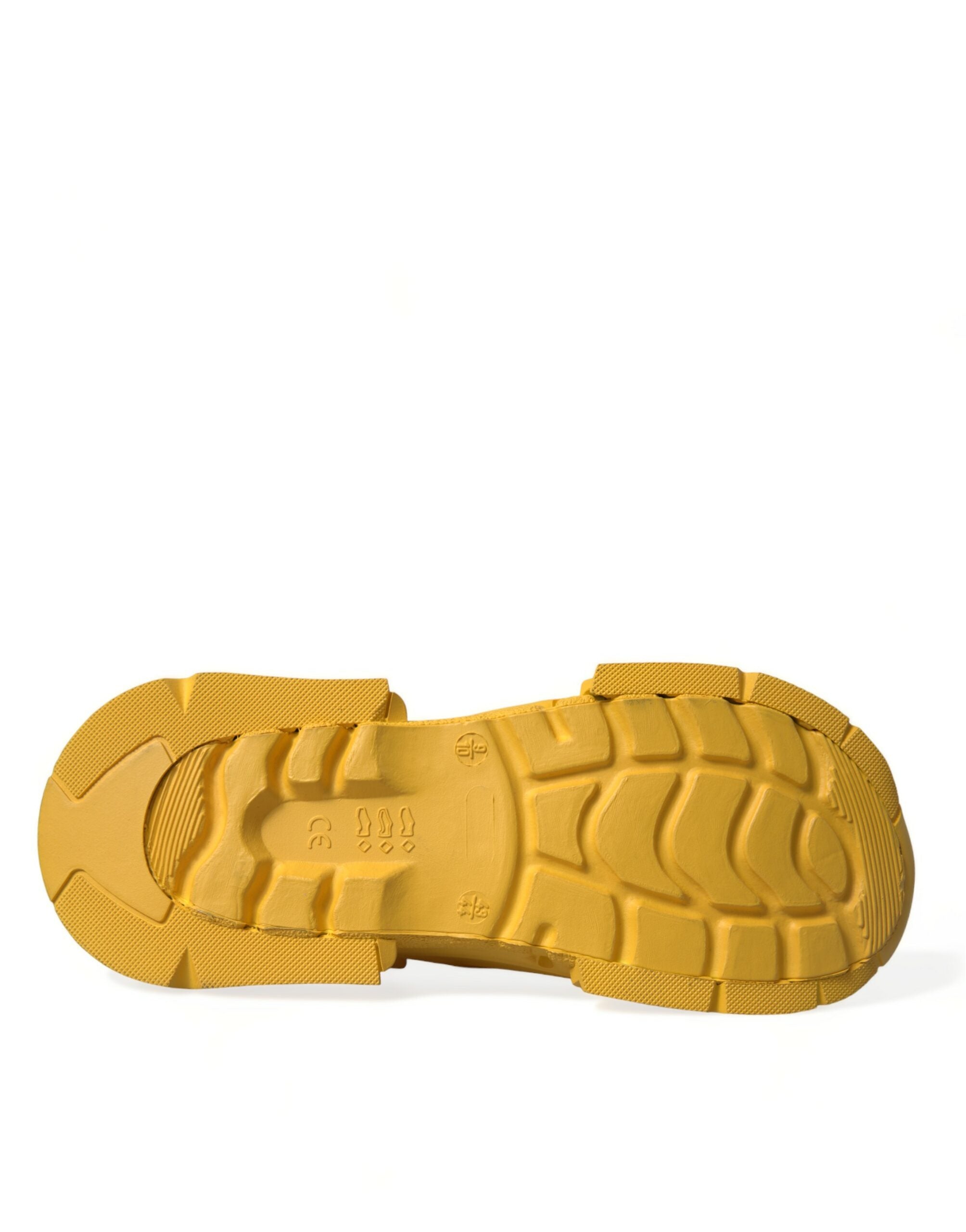 Dolce & Gabbana Gulgröna Gummiträskor Herr Tofflor Herrskor