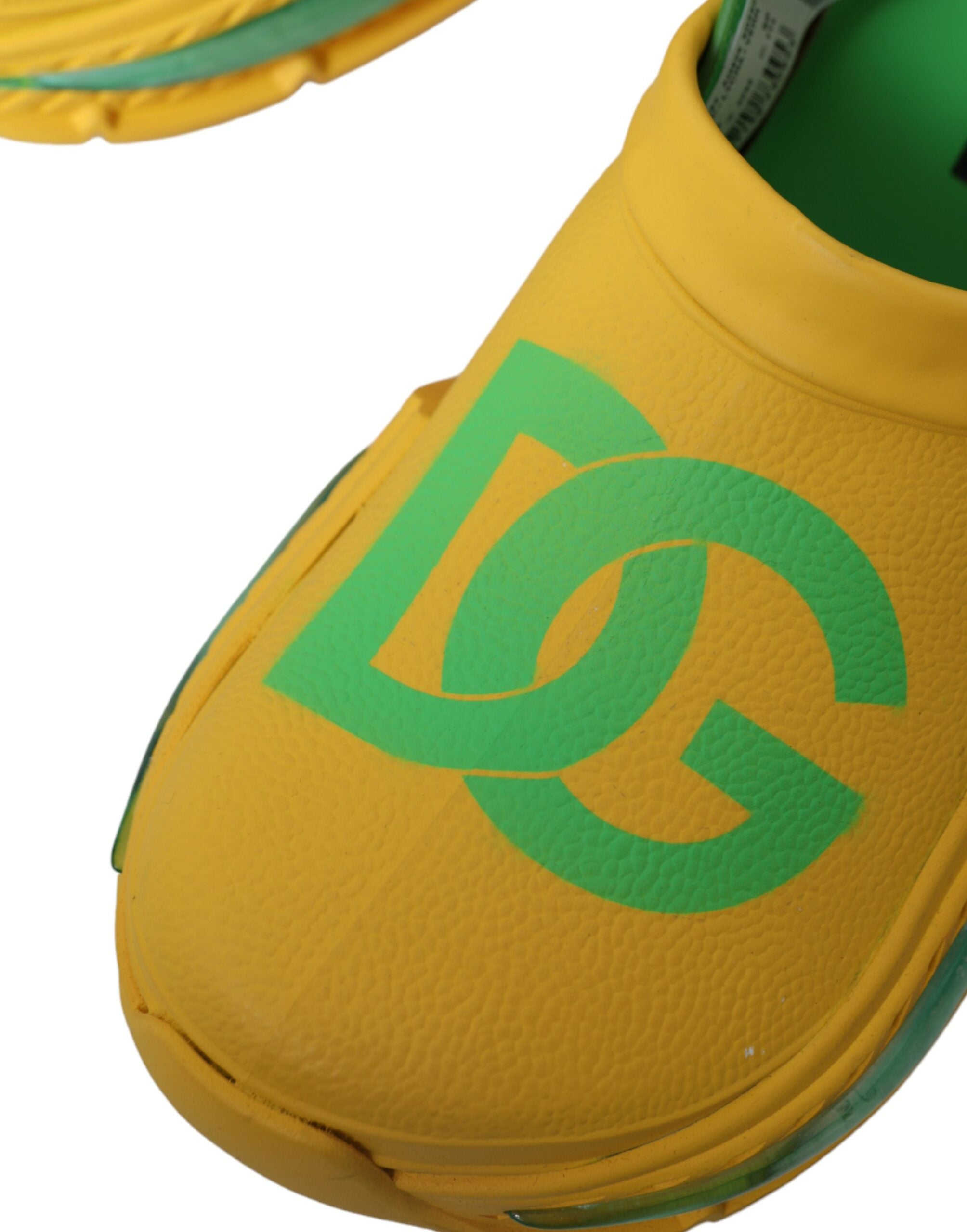 Dolce & Gabbana Gulgröna Gummiträskor Herr Tofflor Herrskor