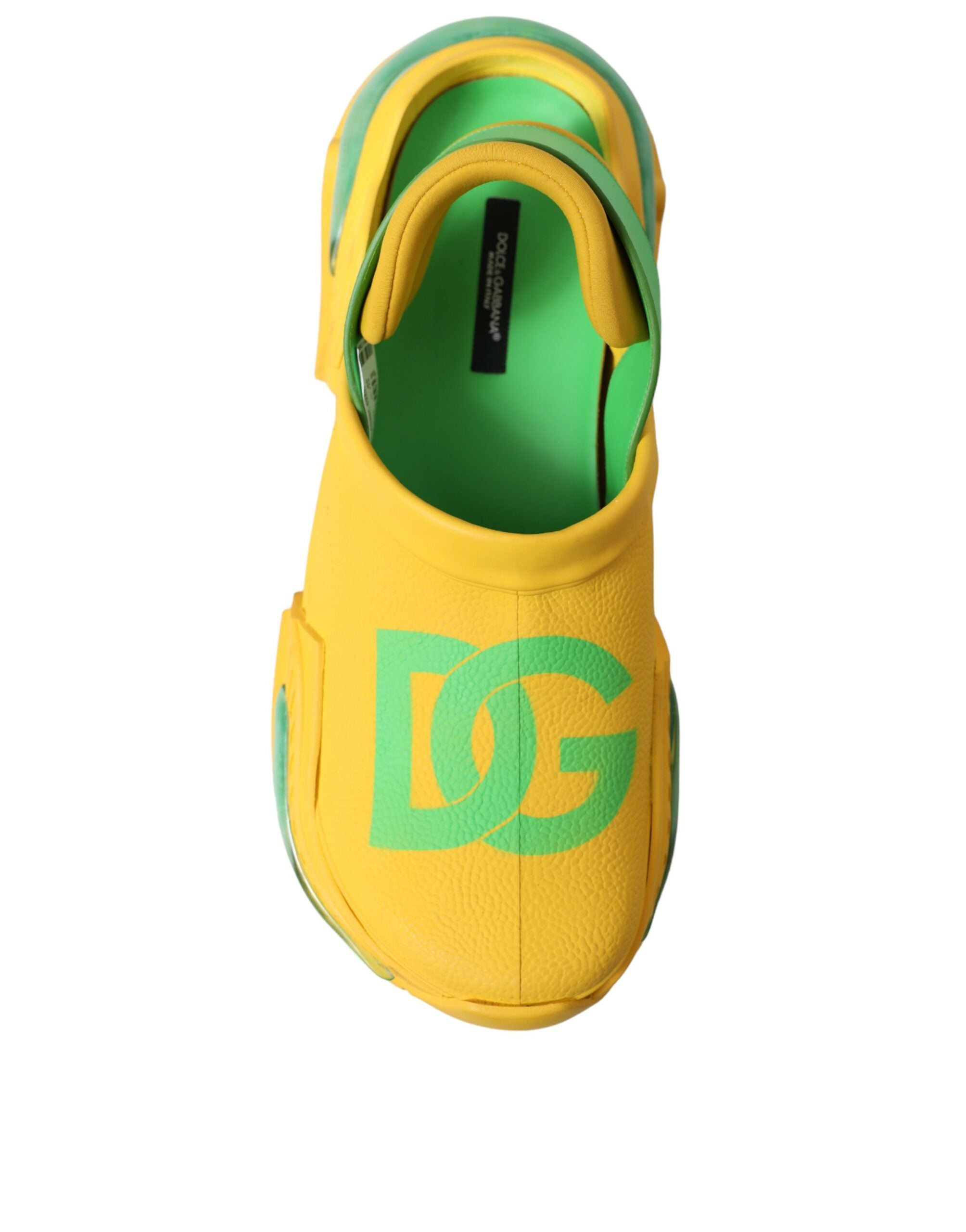 Dolce & Gabbana Gulgröna Gummiträskor Herr Tofflor Herrskor