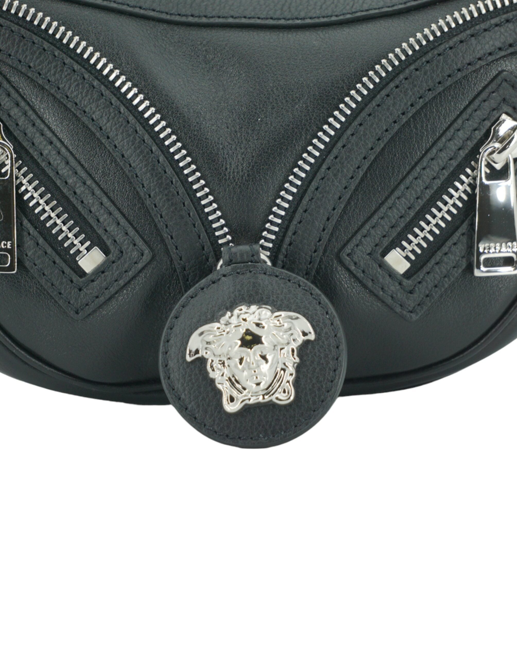 Versace Elegant Svart Mini Hobo Axelväska