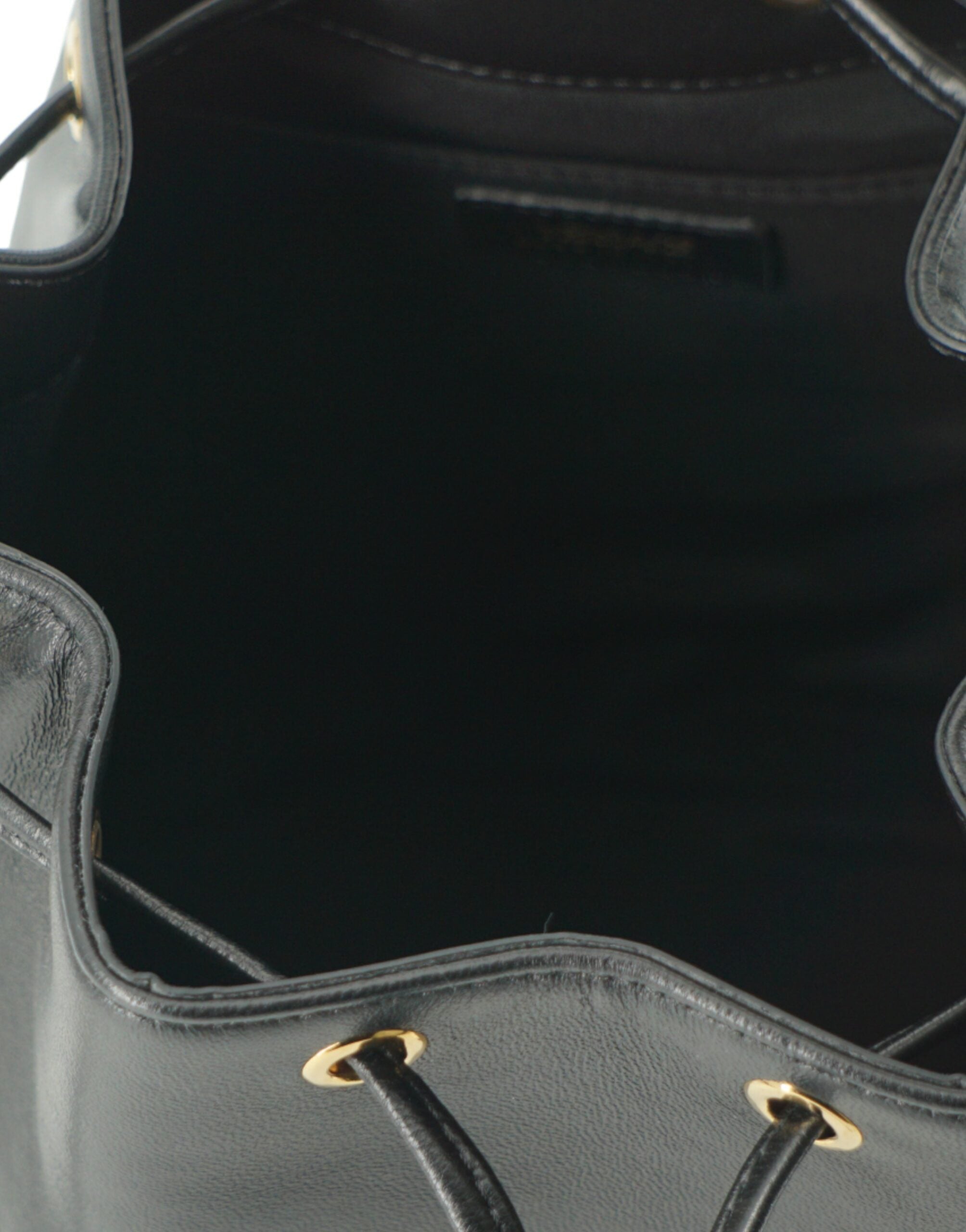 Versace Elegant Svart Läder Medusa Bucket Axelväska