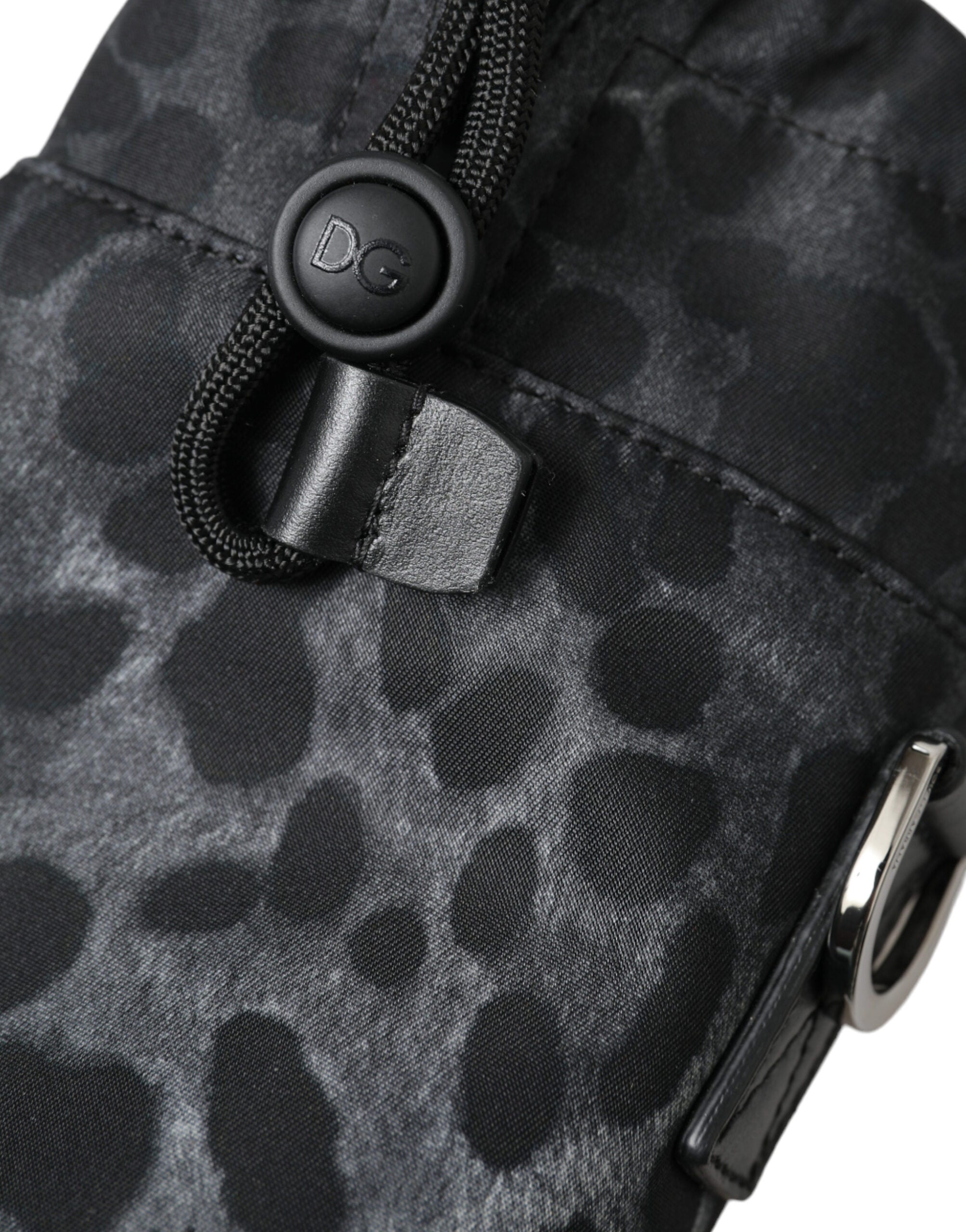 Dolce & Gabbana Svart Leopard Rund Smal Tote Flaskhållarväska