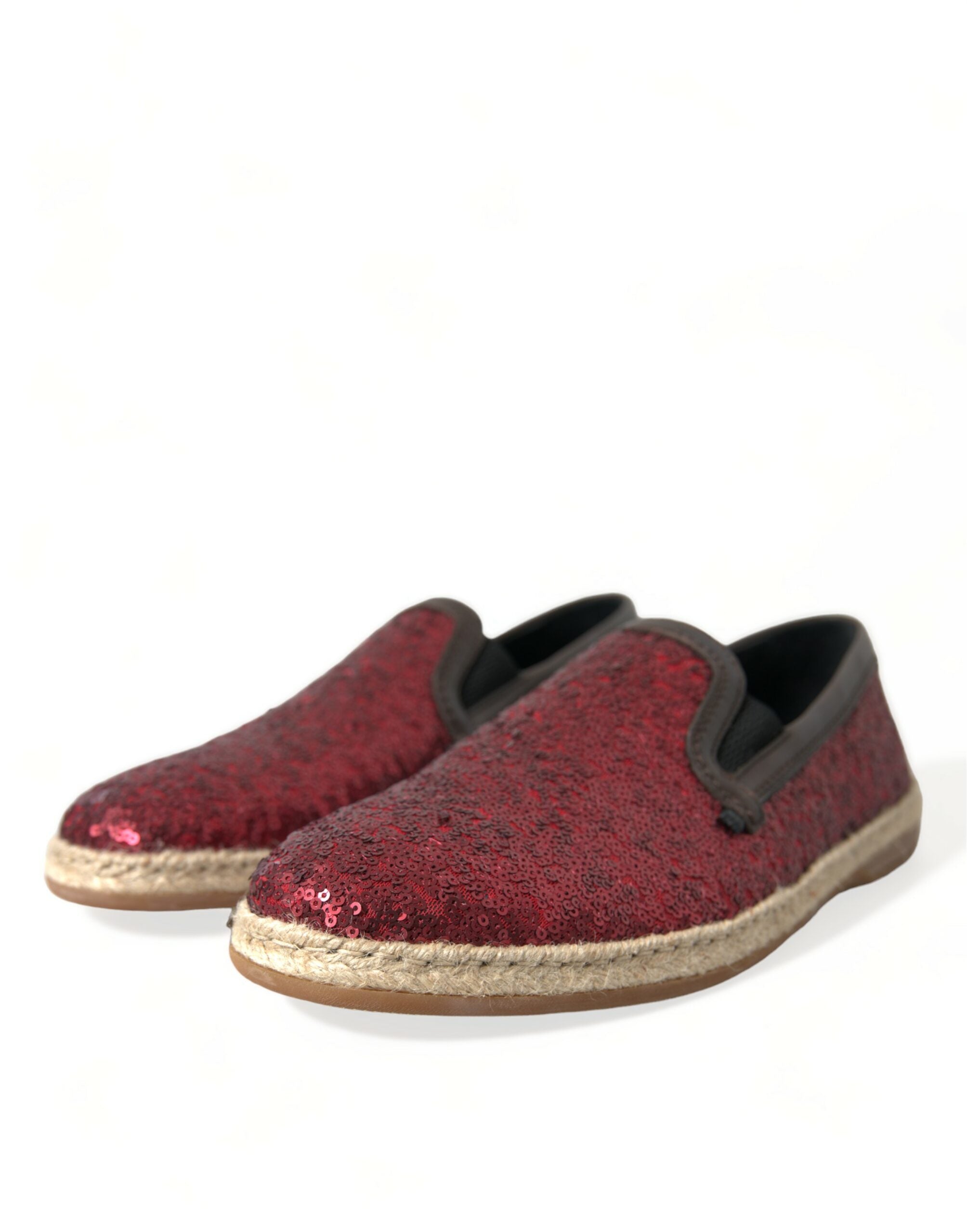 Dolce & Gabbana Röda Paljett Loafers Tofflor Herrskor