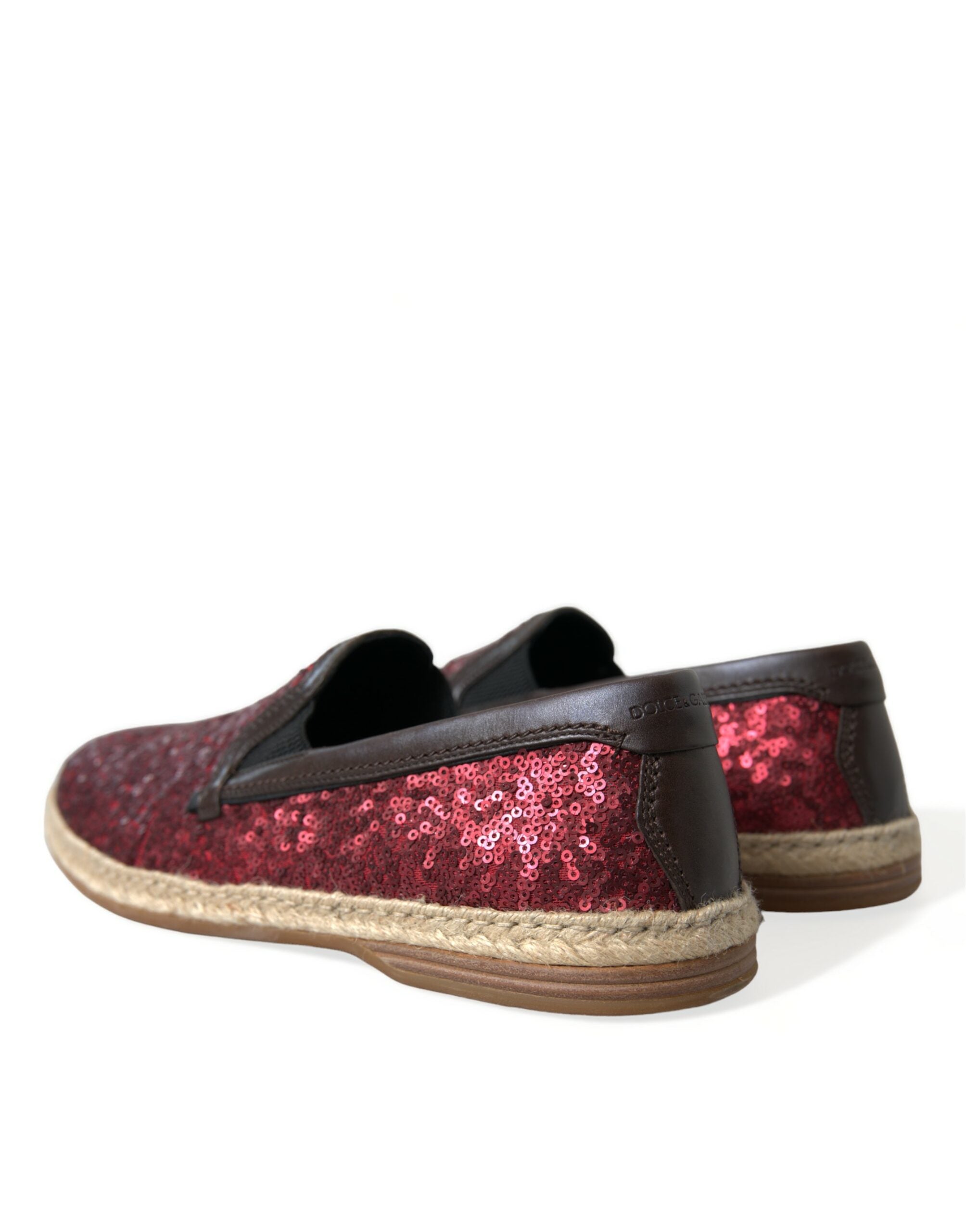 Dolce & Gabbana Röda Paljett Loafers Tofflor Herrskor