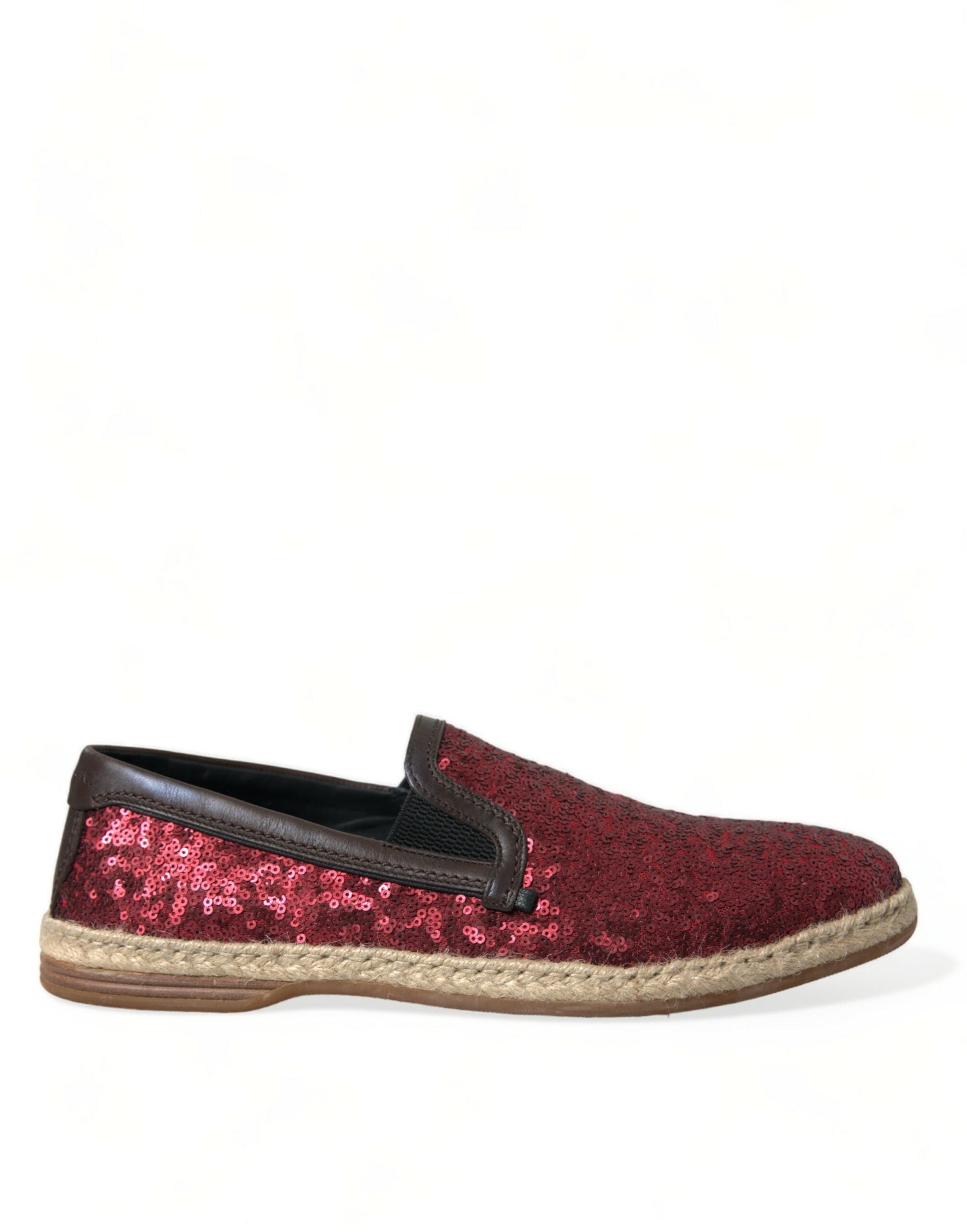 Dolce & Gabbana Röda Paljett Loafers Tofflor Herrskor