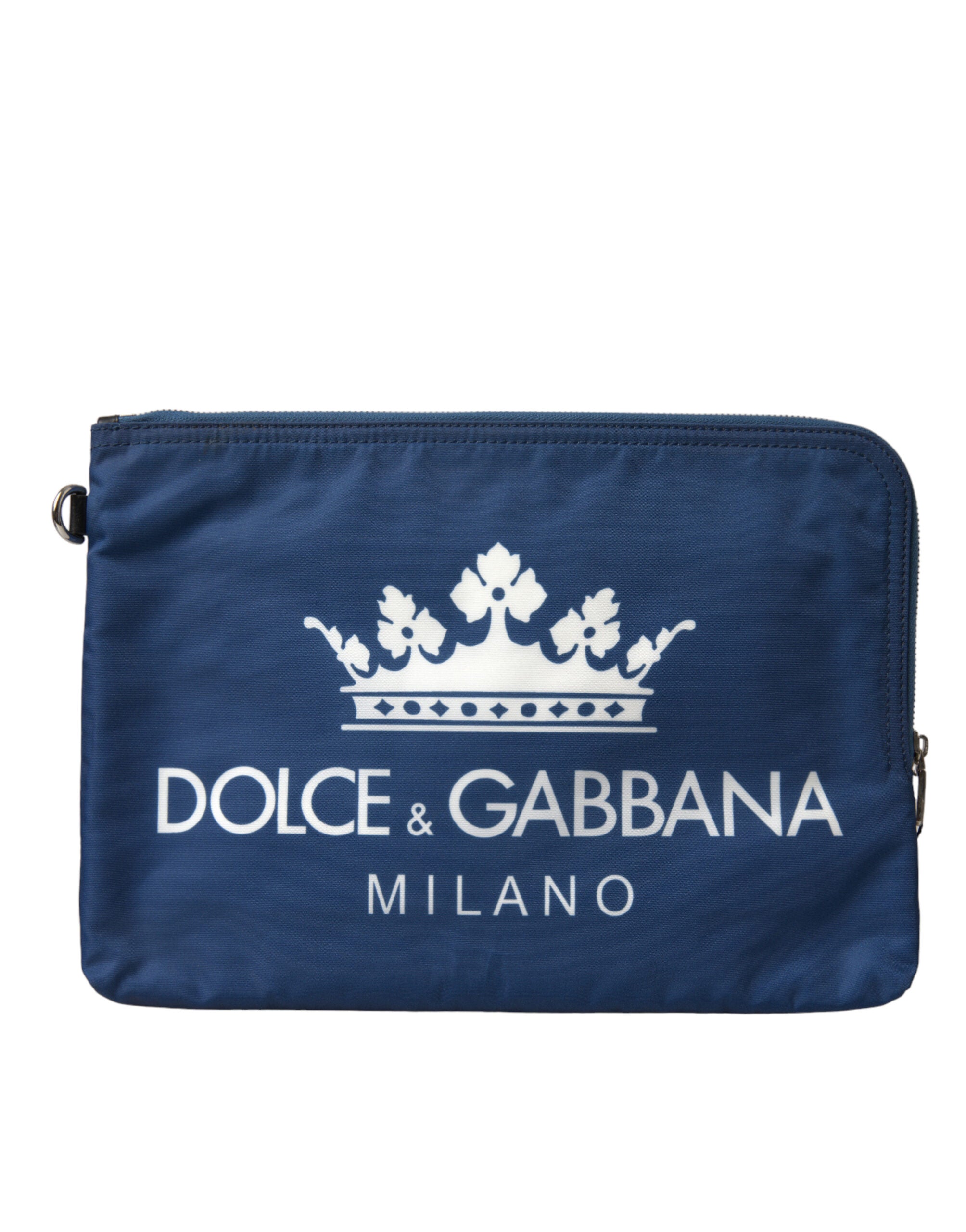 Dolce & Gabbana Blå DG Milano Mönstrad Nylon Pouch Kuvertväska Herr
