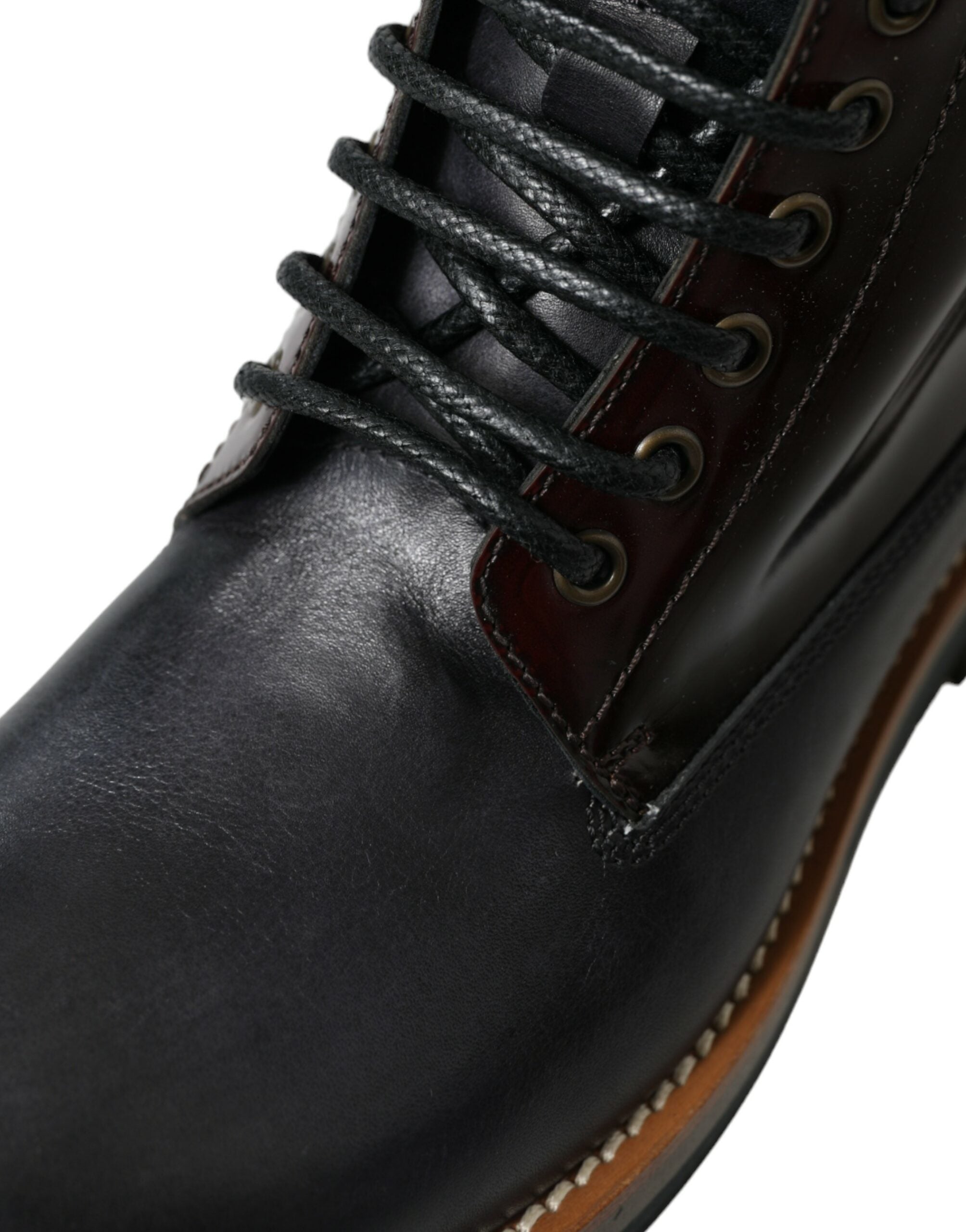 Dolce & Gabbana Svarta Läder Militär Stridsstövlar Skor
