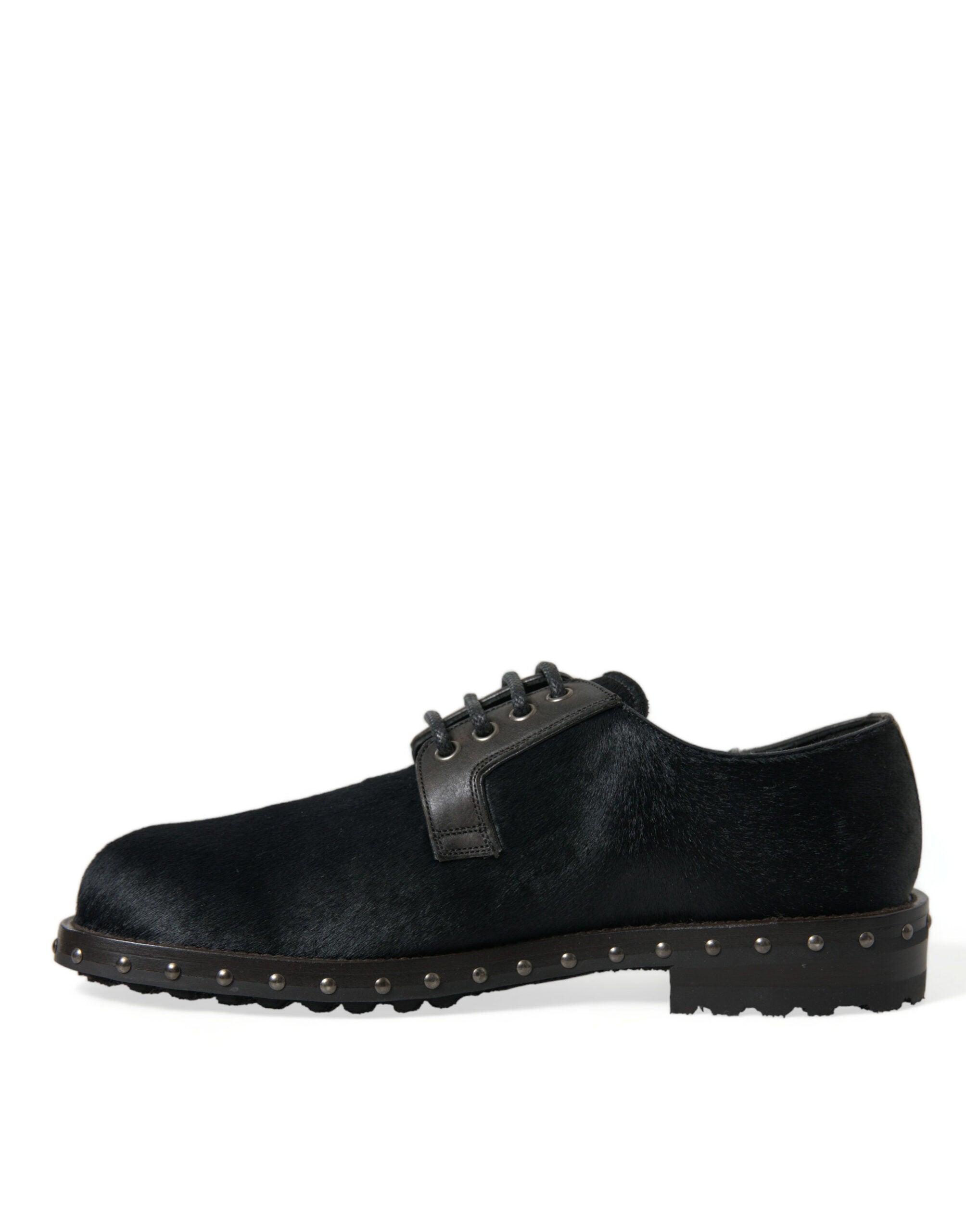 Dolce & Gabbana Svarta Stallpäls Derby SAN PIETRO Finskor