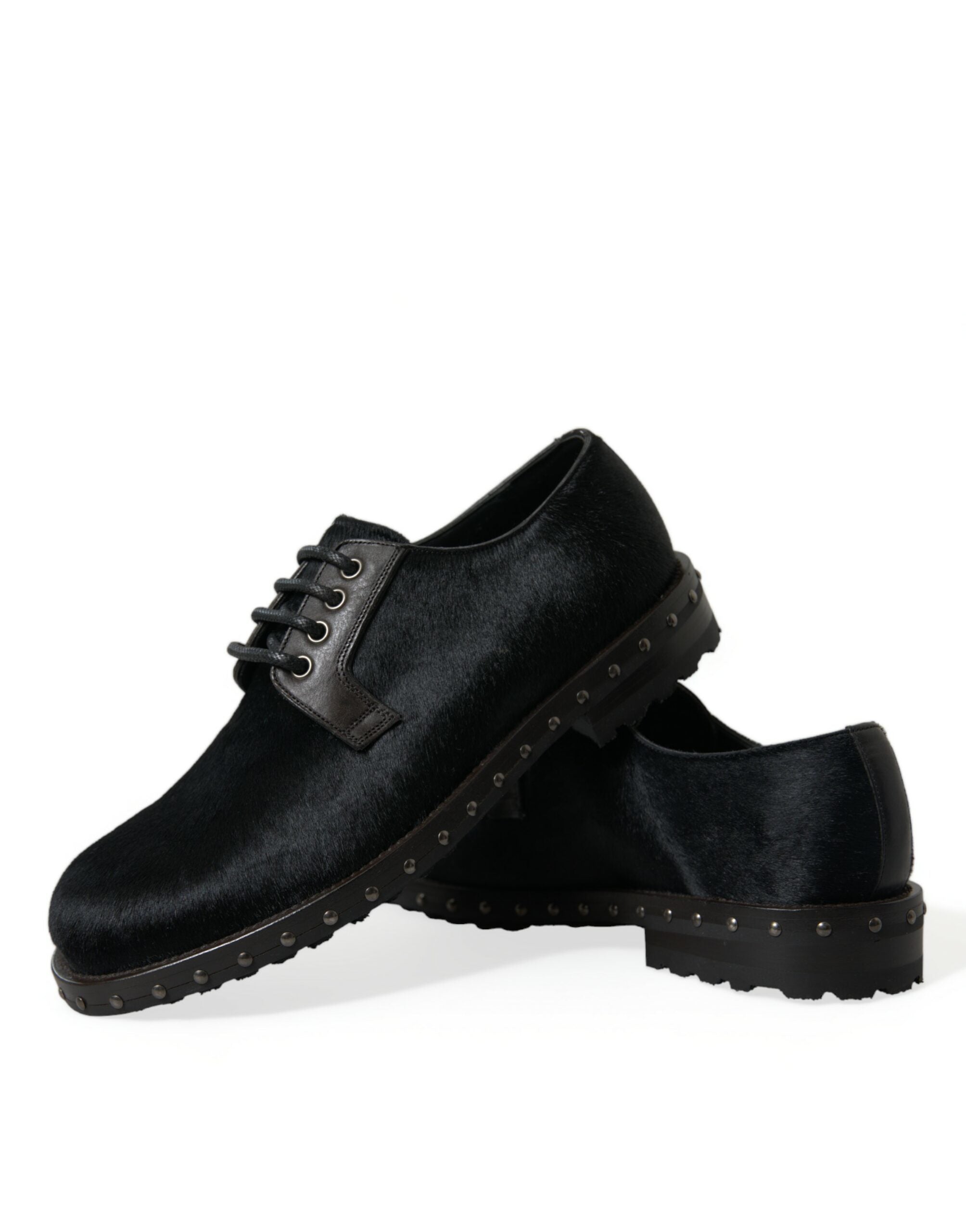 Dolce & Gabbana Svarta Stallpäls Derby SAN PIETRO Finskor