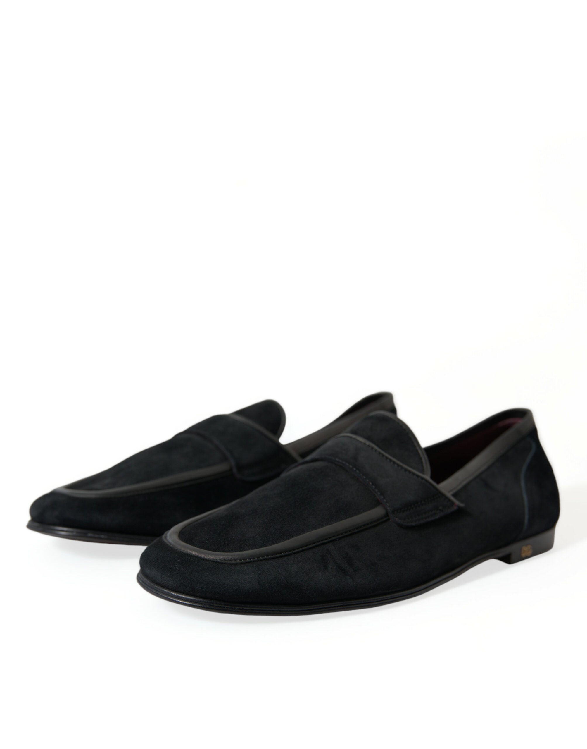 Dolce & Gabbana Svarta Sammets Slip On Loafers Finskor