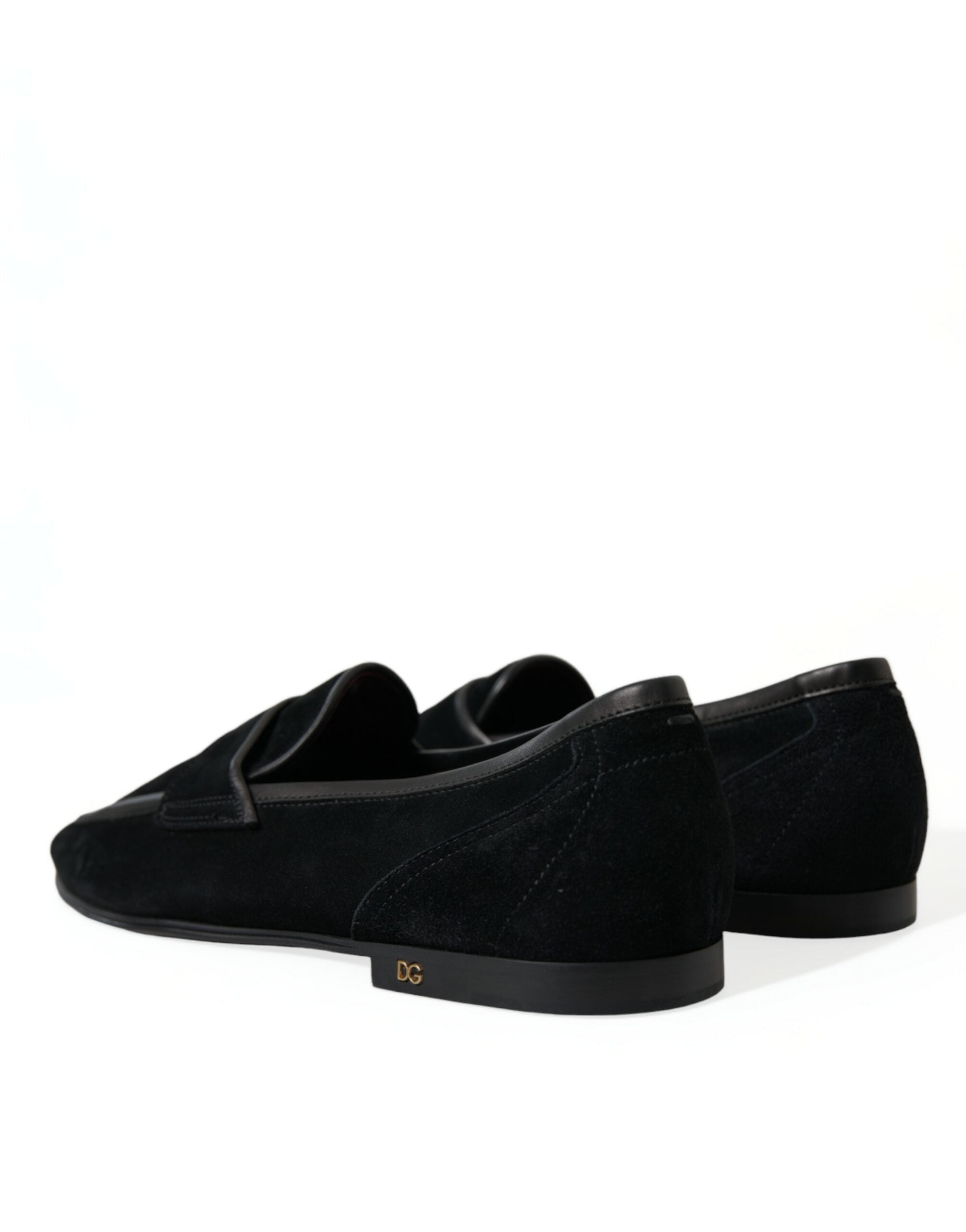 Dolce & Gabbana Svarta Sammets Slip On Loafers Finskor