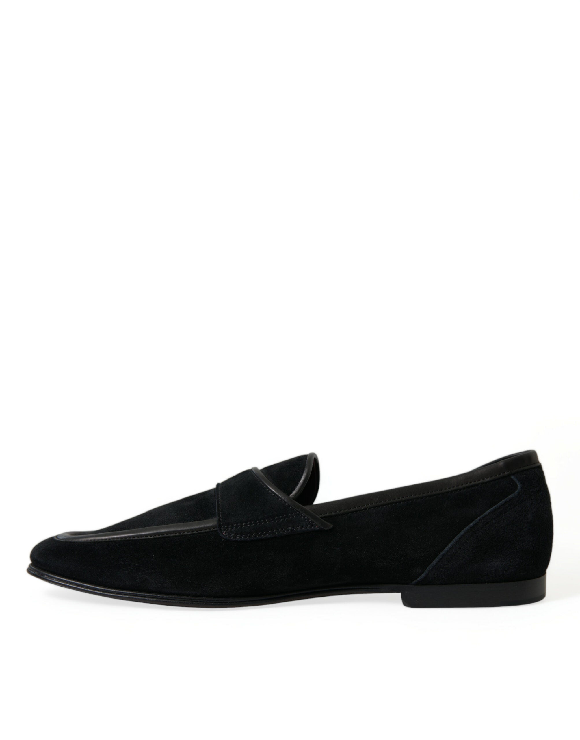 Dolce & Gabbana Svarta Sammets Slip On Loafers Finskor