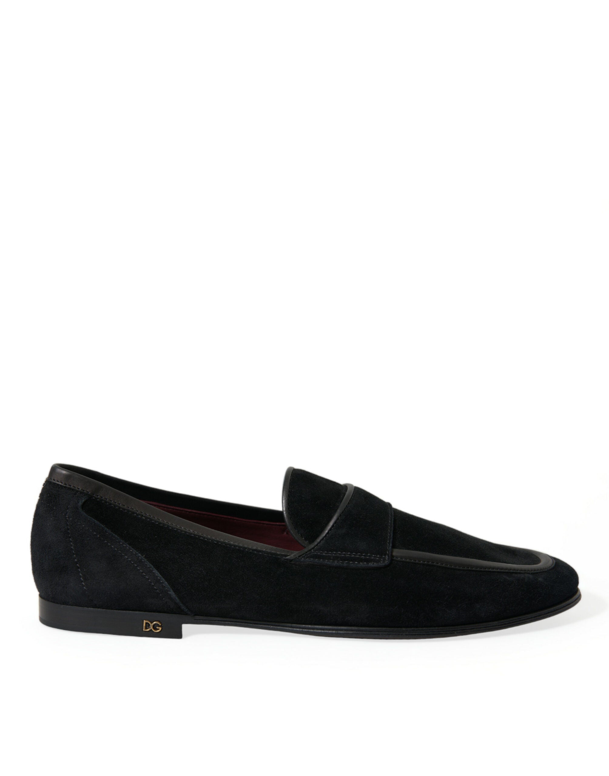 Dolce & Gabbana Svarta Sammets Slip On Loafers Finskor