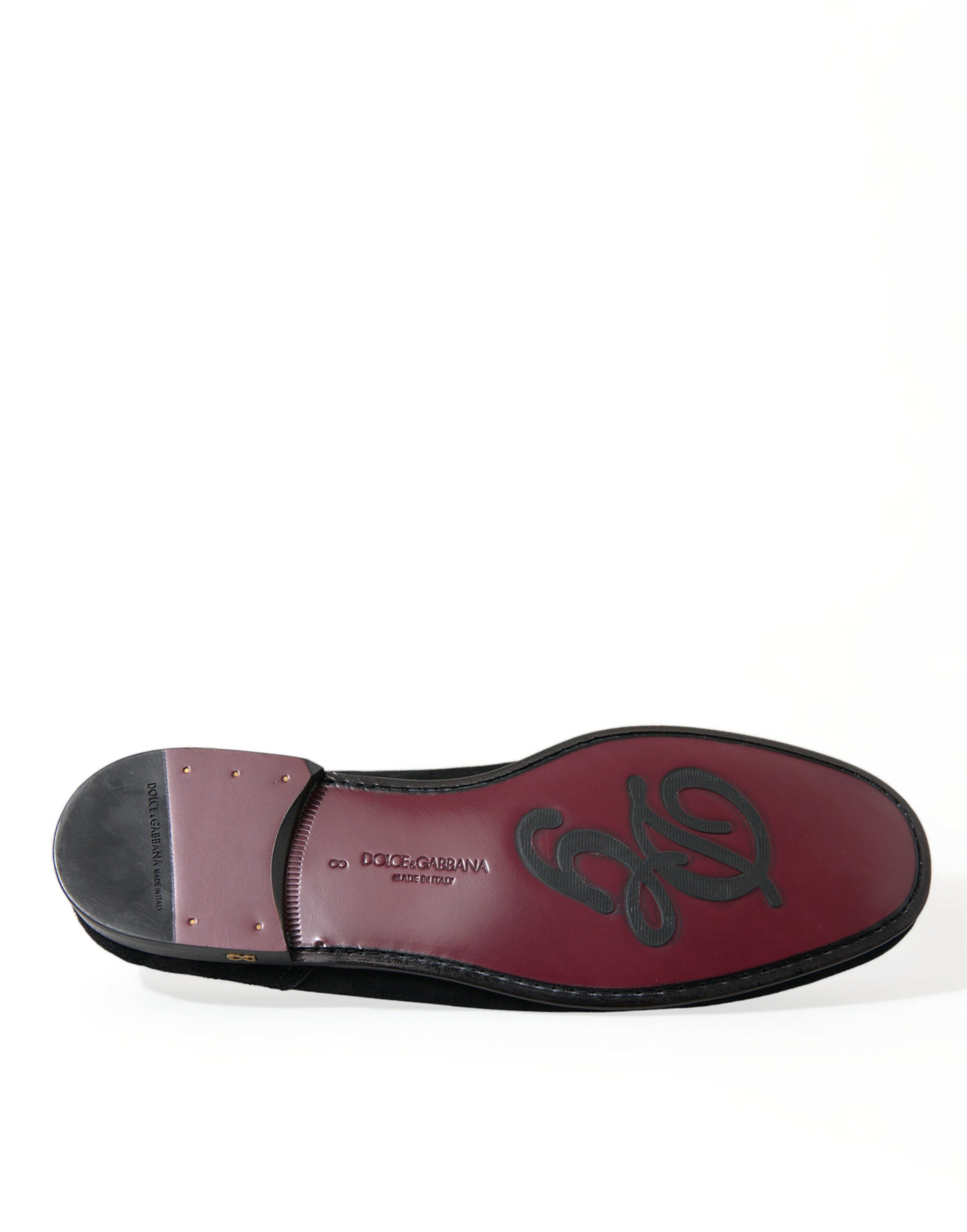Dolce & Gabbana Svarta Sammets Slip On Loafers Finskor