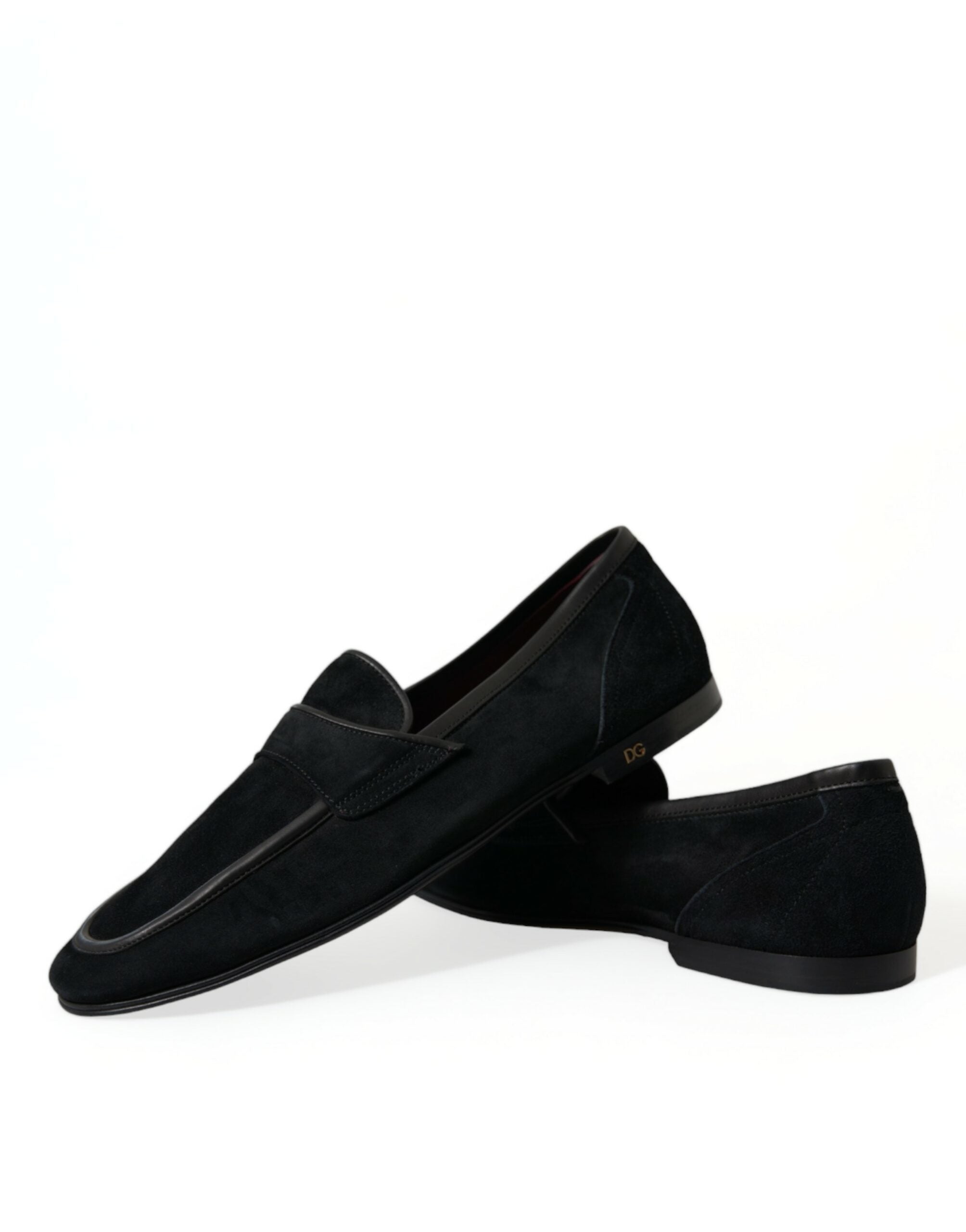 Dolce & Gabbana Svarta Sammets Slip On Loafers Finskor