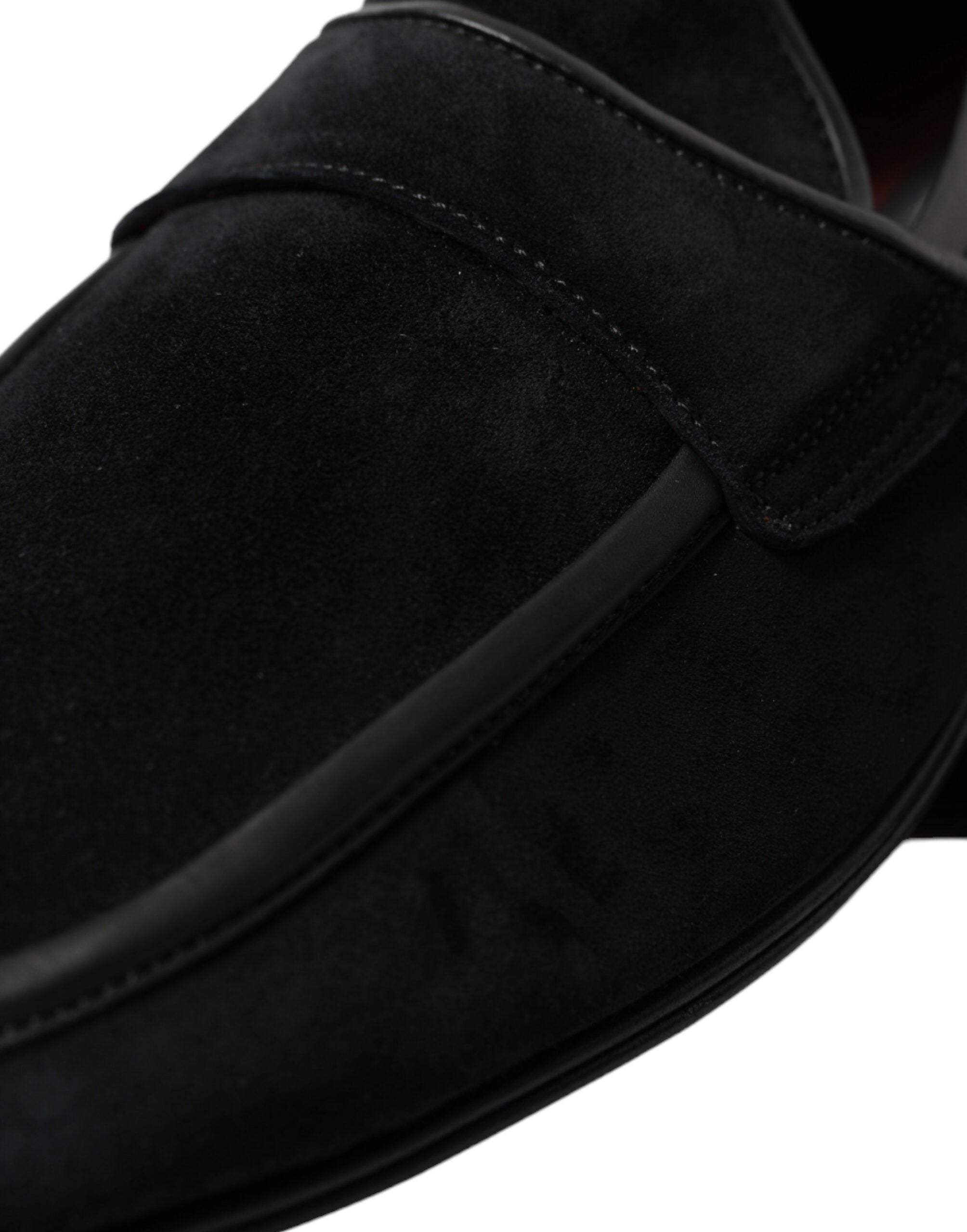 Dolce & Gabbana Svarta Sammets Slip On Loafers Finskor