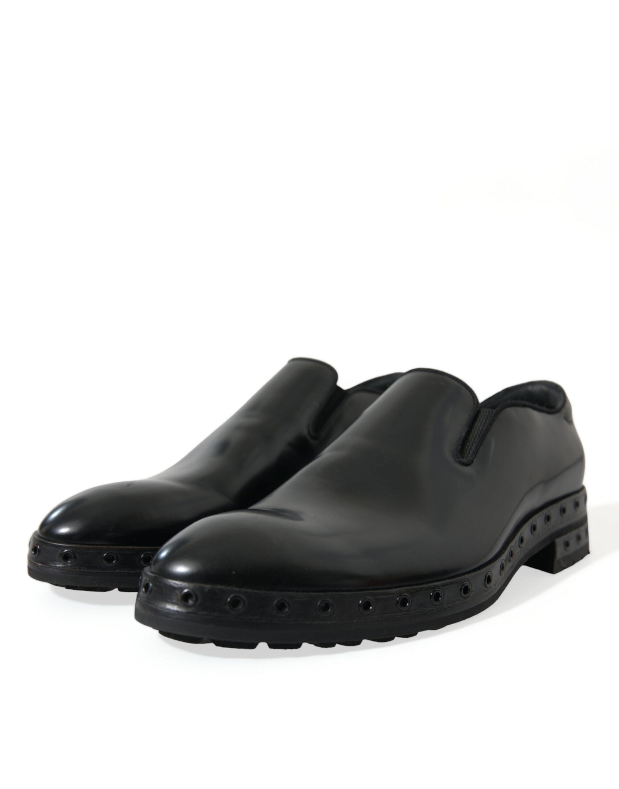 Dolce & Gabbana svarta loafers i läder med nitar, finskor