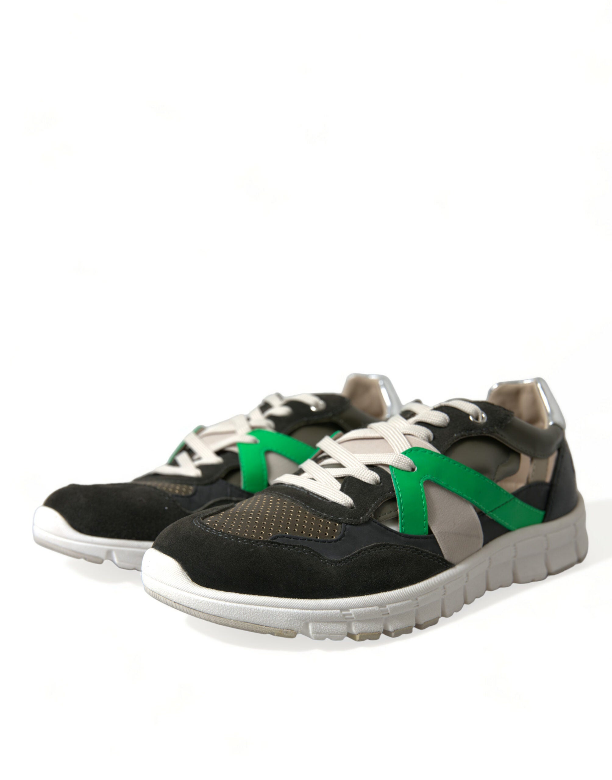 Dolce & Gabbana Låga Sneakers i Läder och Mocka i Flerfärg