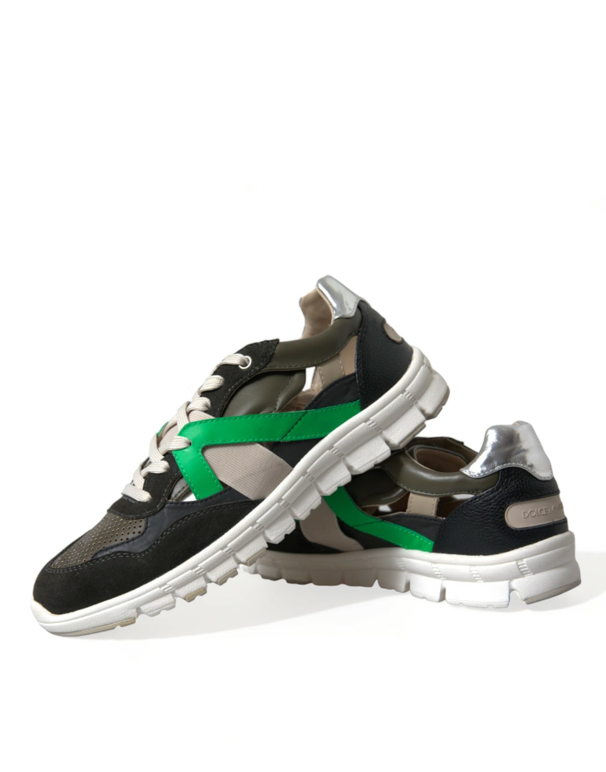 Dolce & Gabbana Låga Sneakers i Läder och Mocka i Flerfärg
