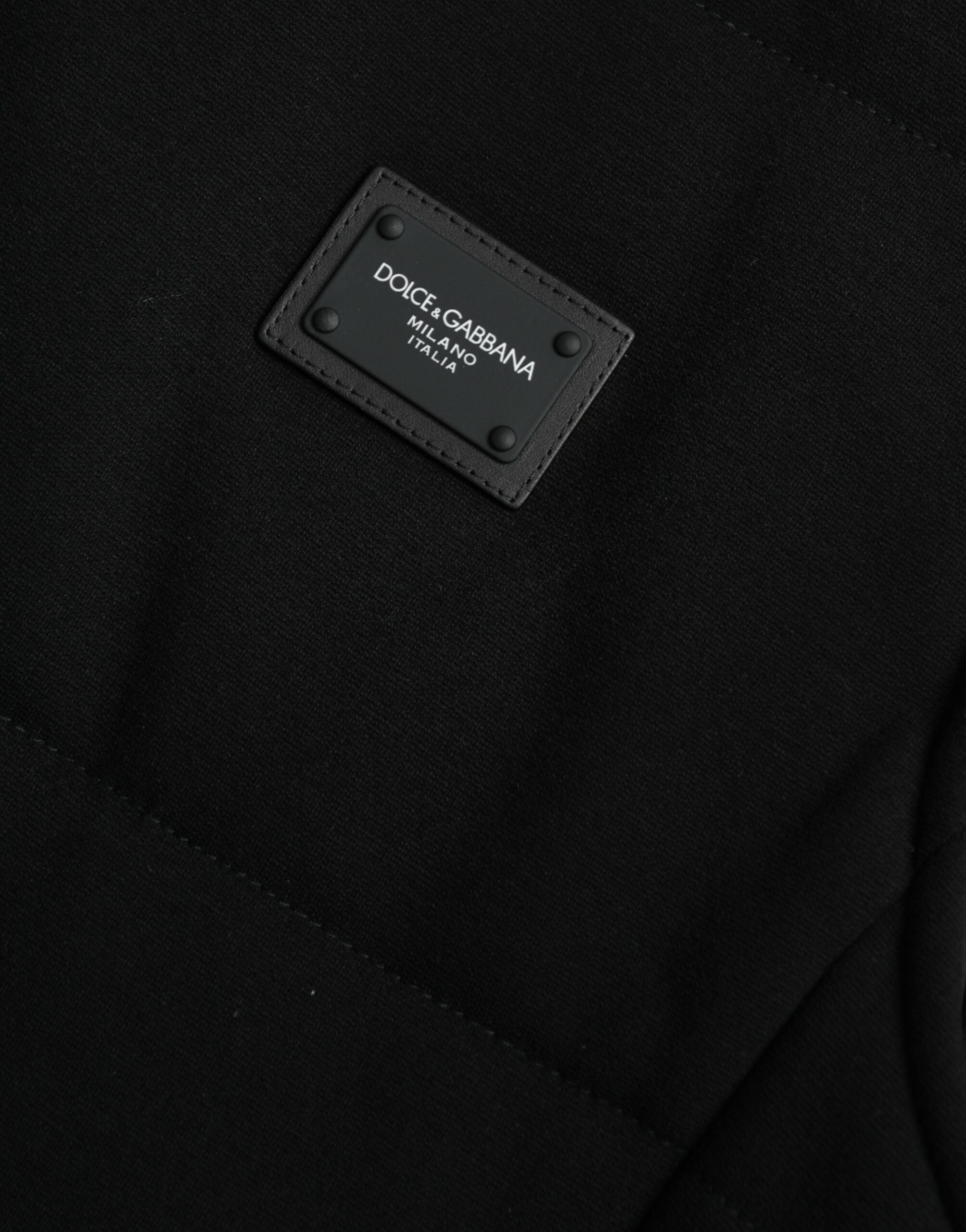 Dolce & Gabbana Svart Viskos Västkavaj Med Knäppning Och Logotyp