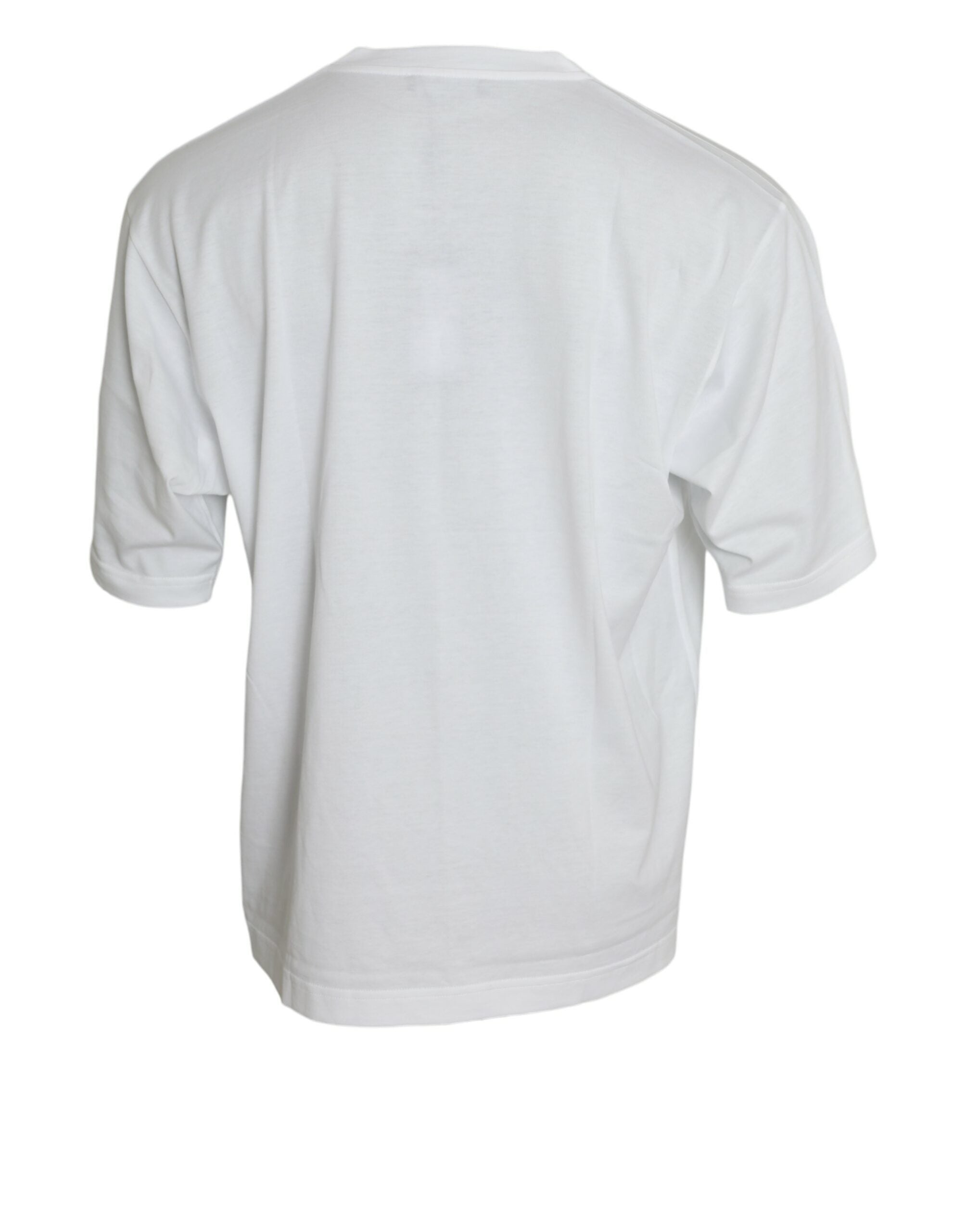 Dolce & Gabbana Vit bomulls-t-shirt med korta ärmar och rund halsringning