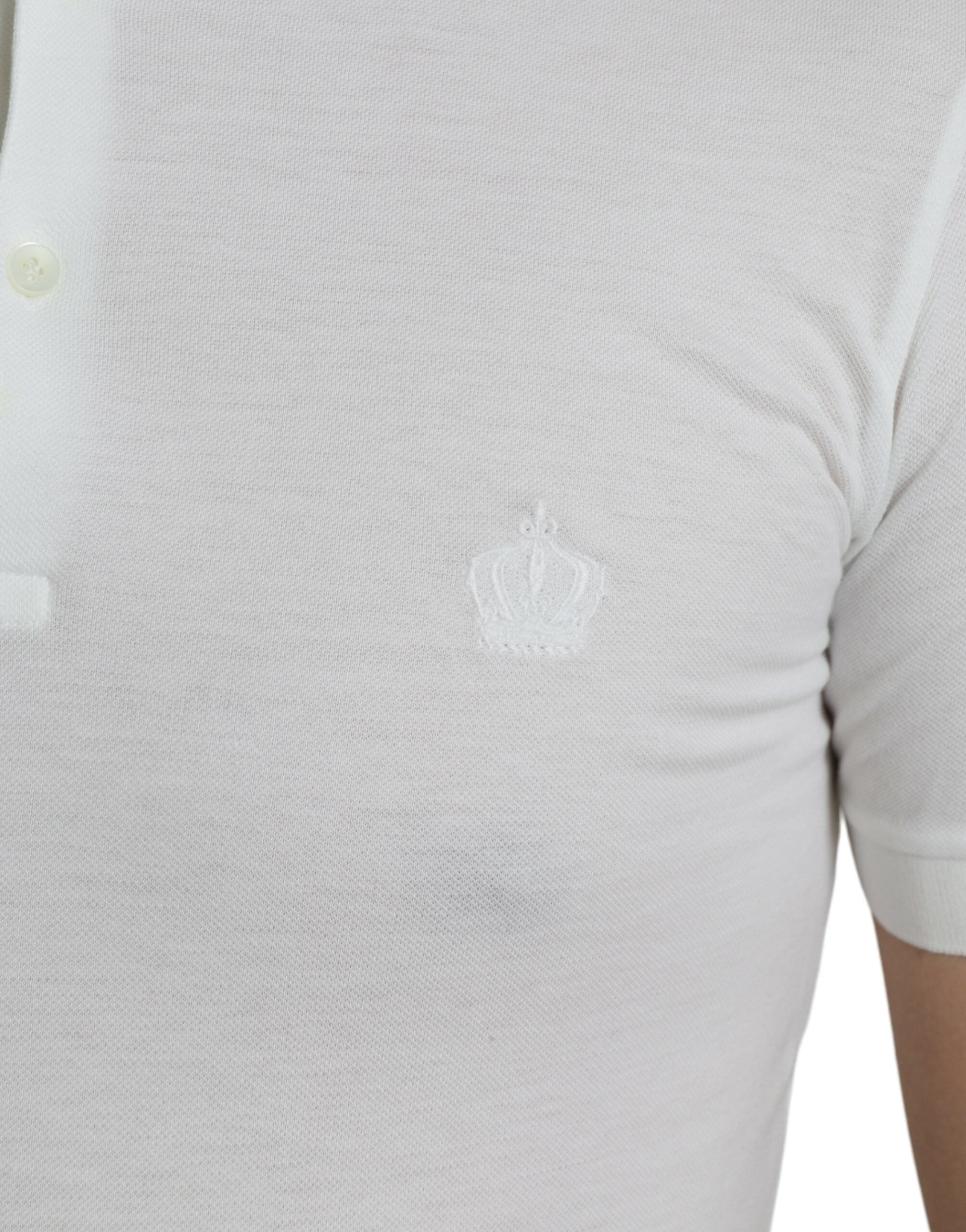 Dolce & Gabbana Vit Krage Kortärmad Kront-T-shirt