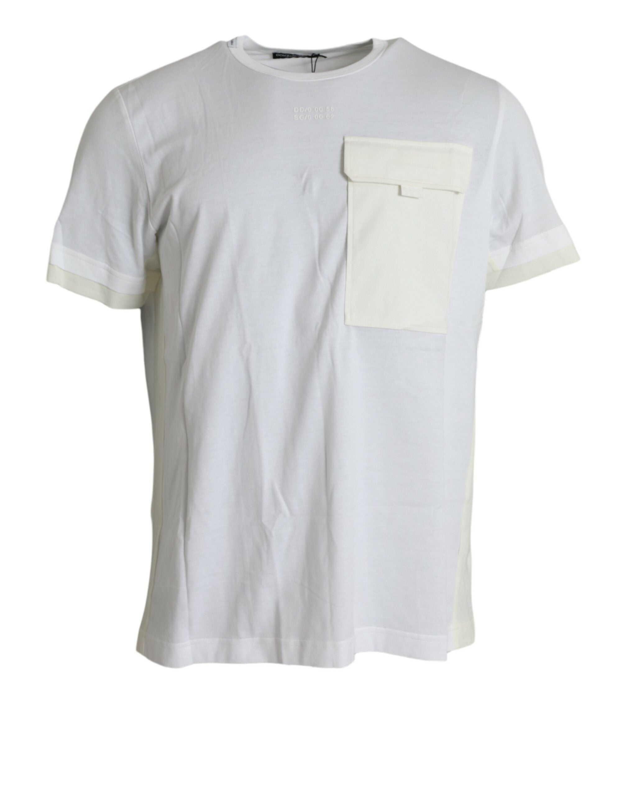 Dolce & Gabbana Vit bomulls-t-shirt med korta ärmar och fickor