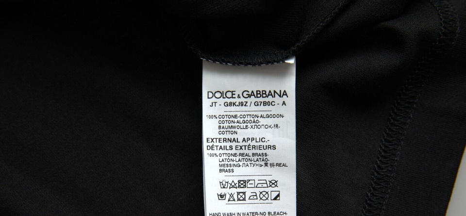 Dolce & Gabbana Svart Silverkedja Kortärmad T-shirt