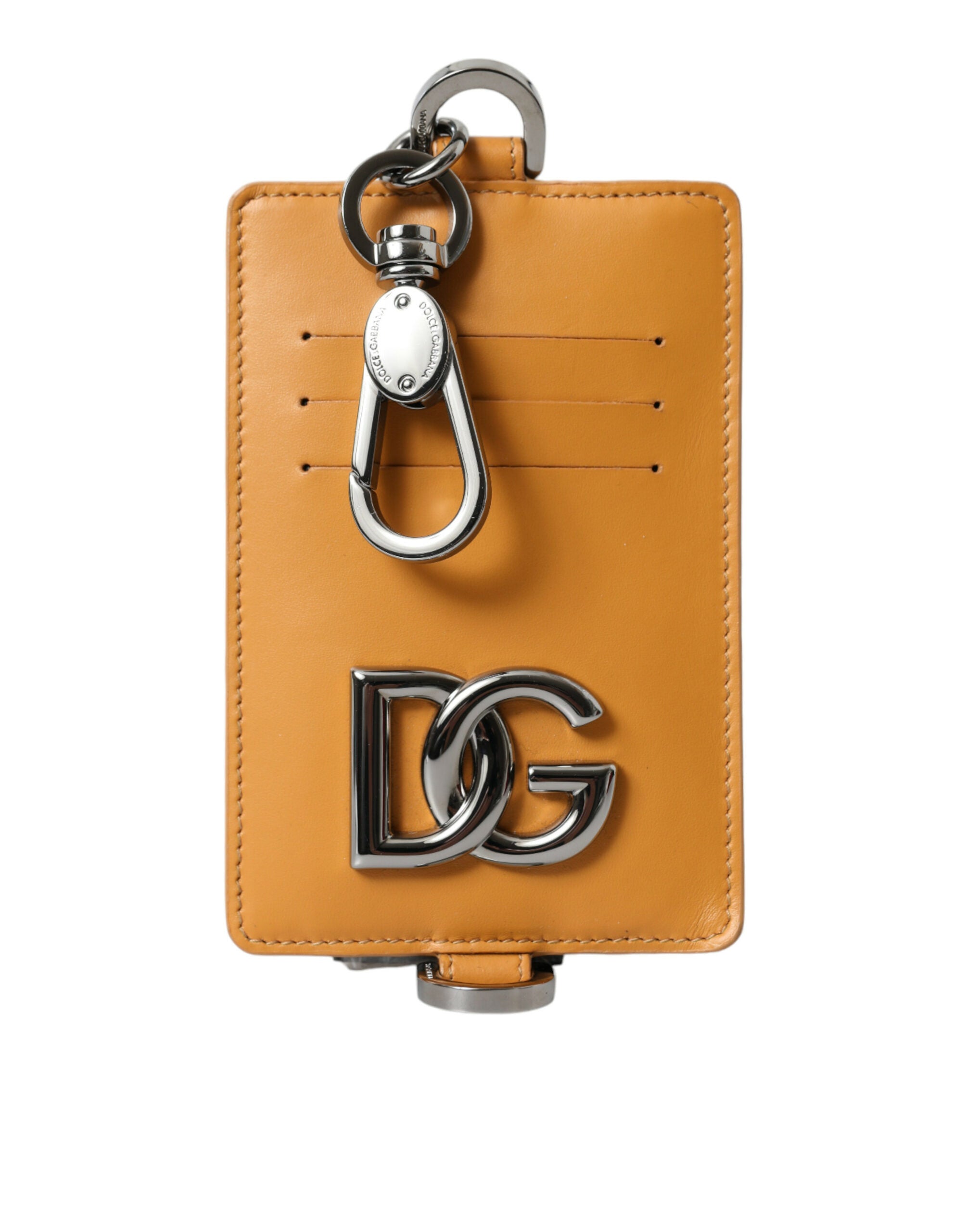Dolce & Gabbana Orange Kalvskinn Kreditkortshållare Clip On Plånbok