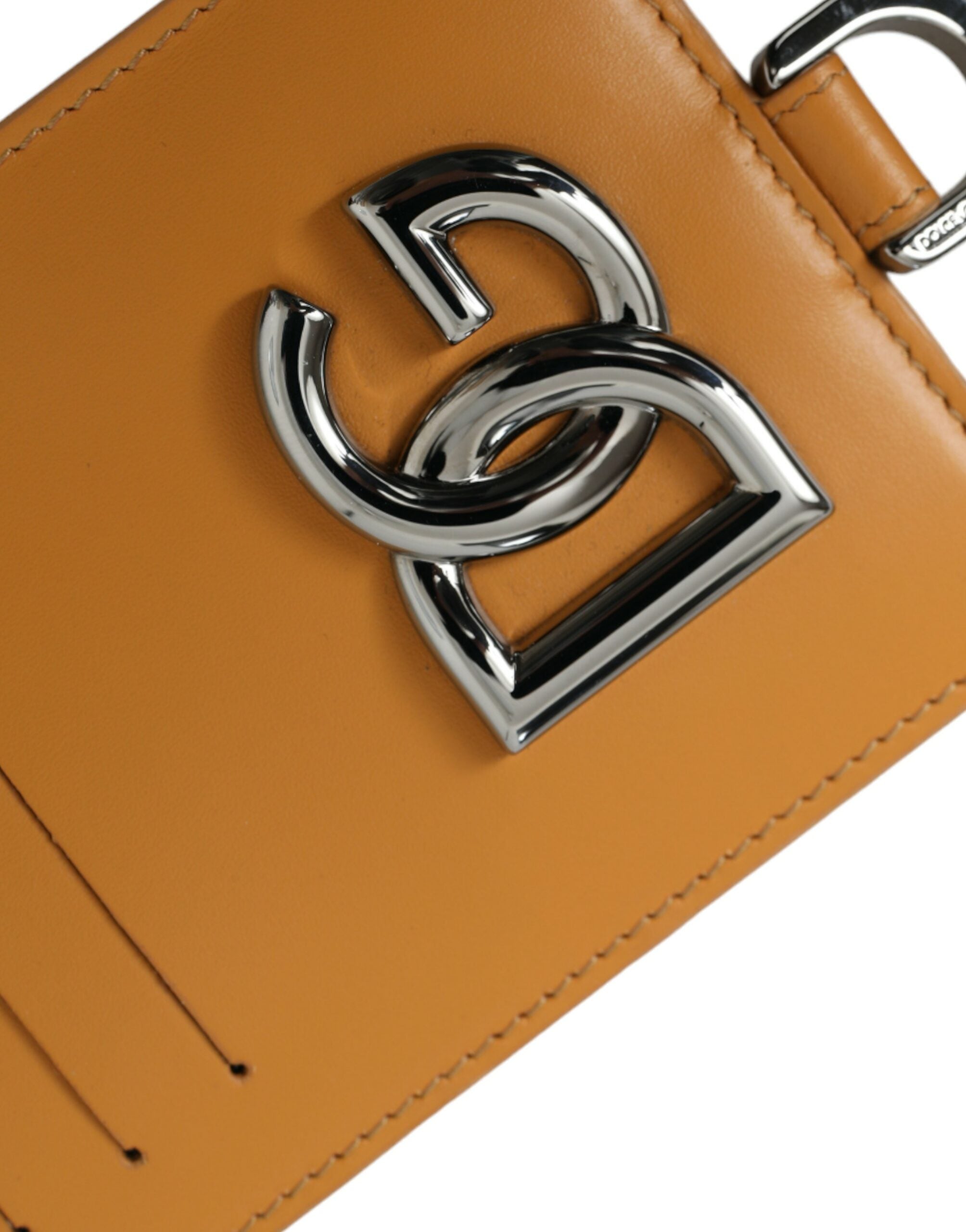 Dolce & Gabbana Orange Kalvskinn Kreditkortshållare Clip On Plånbok