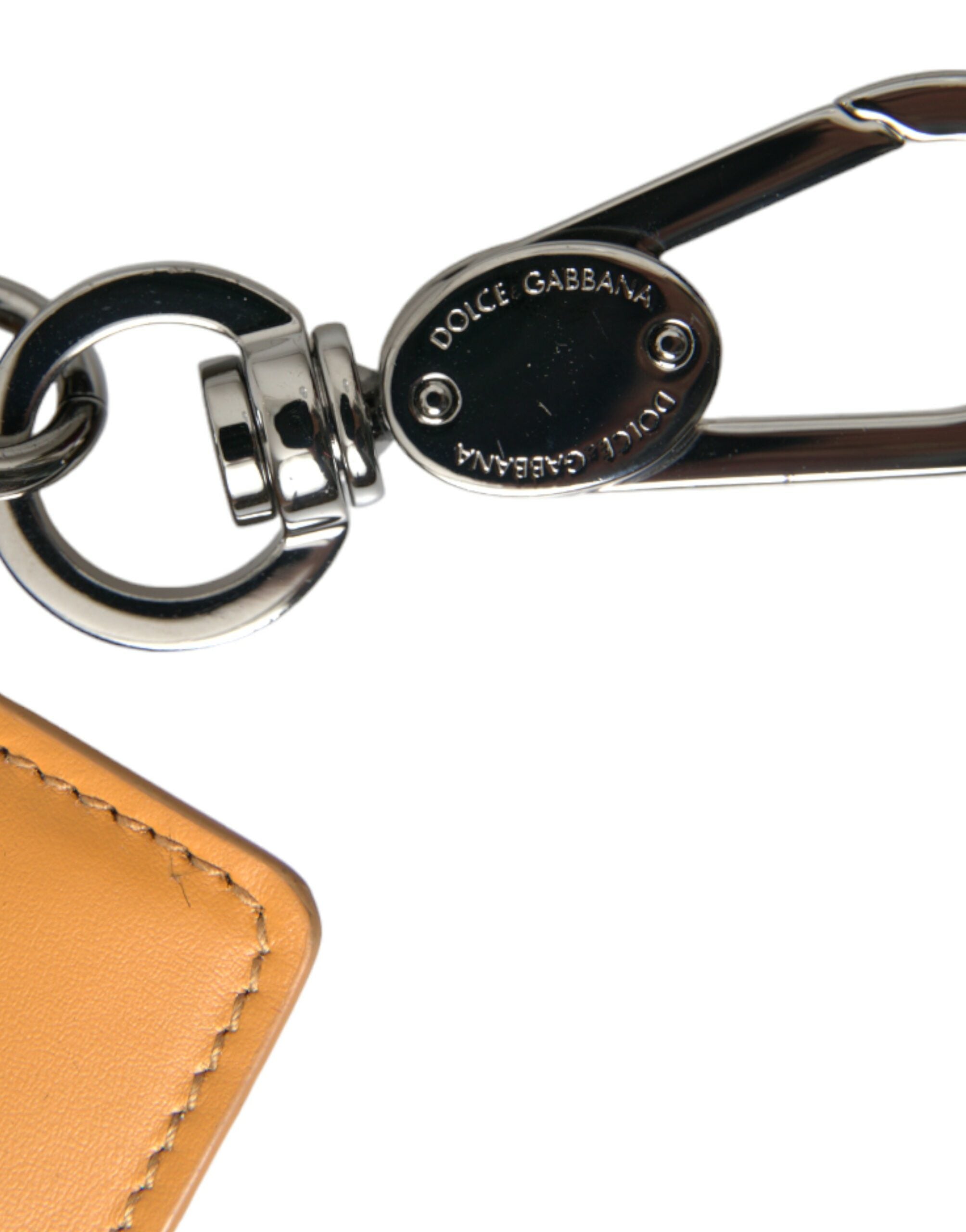 Dolce & Gabbana Orange Kalvskinn Kreditkortshållare Clip On Plånbok