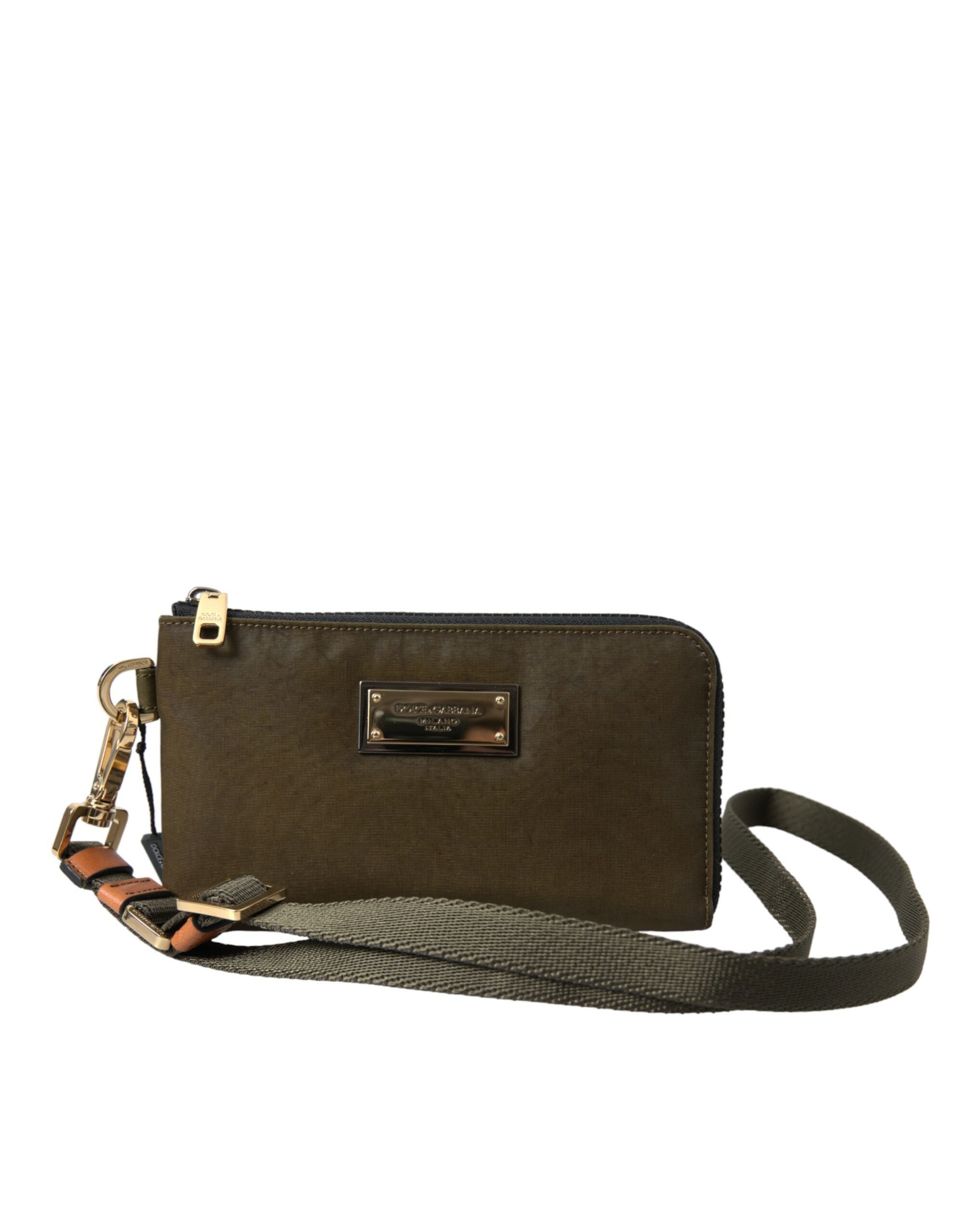 Dolce & Gabbana Mörkgrön Nylon Logo Multifunktionell Kit 2-delars Set Väskor
