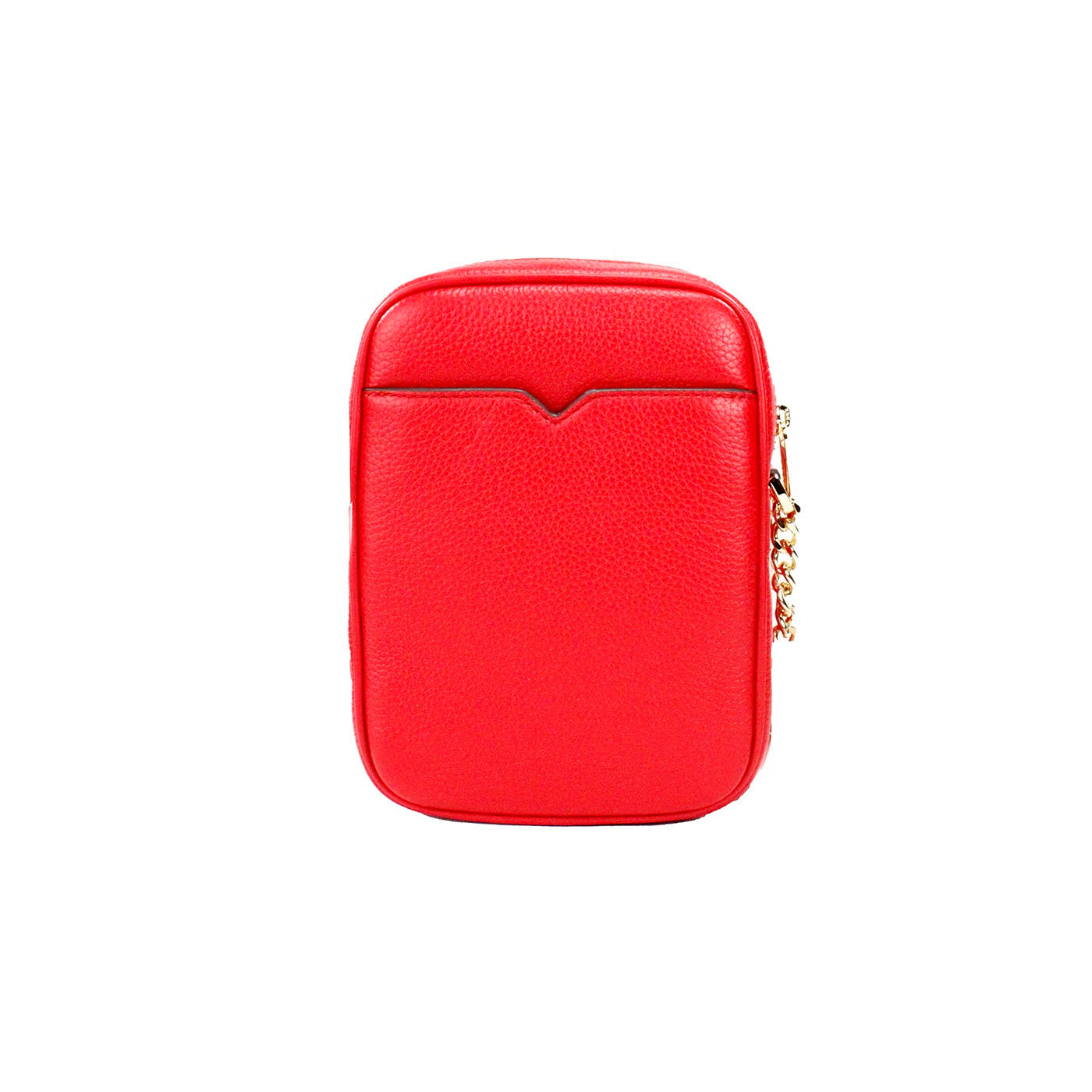 Michael Kors Jet Set – Klarröd Pebbled Leather North South Chain Axelremsväska