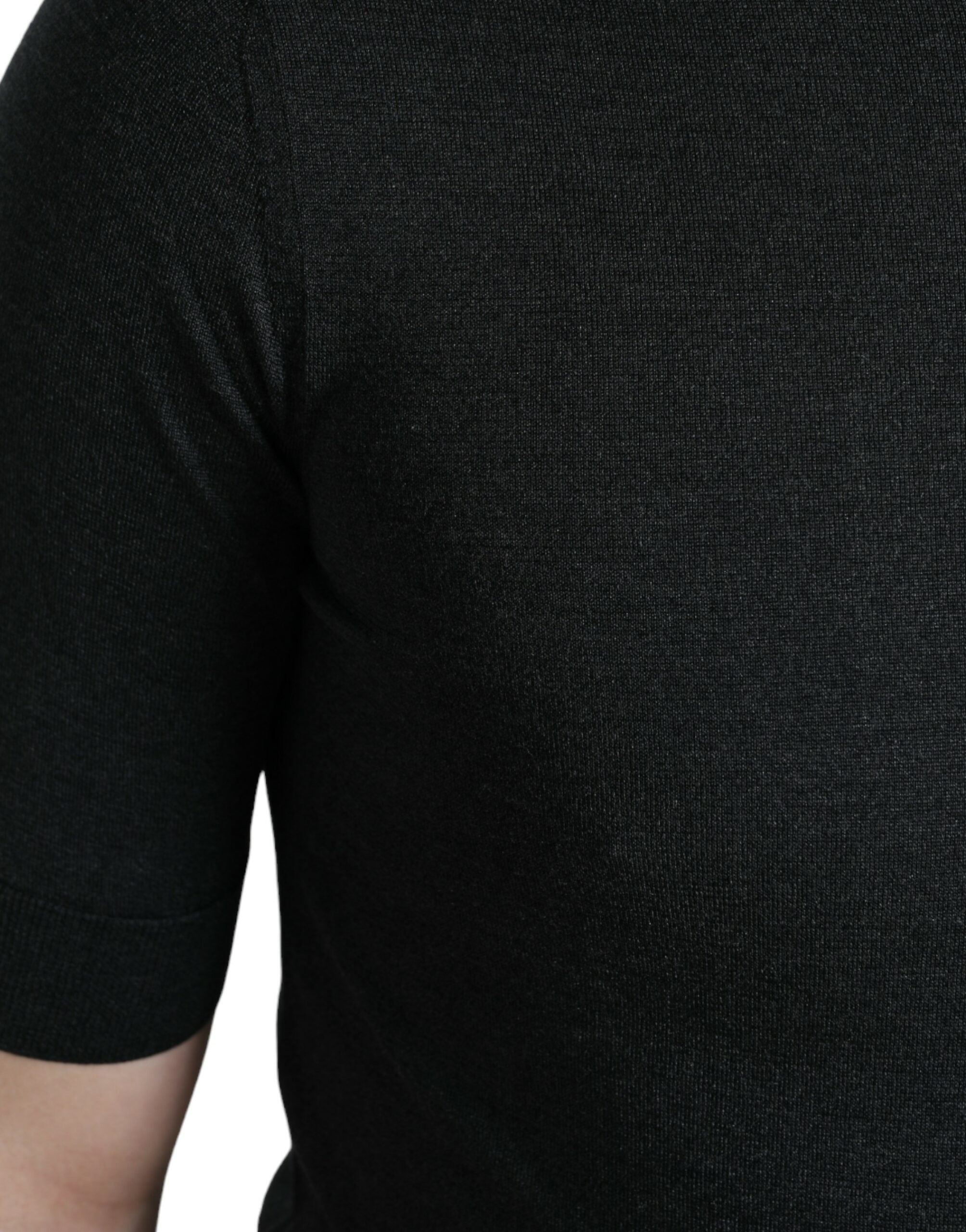 Dolce & Gabbana Mörkgrå Rundringad T-shirt Med Korta Ärmar