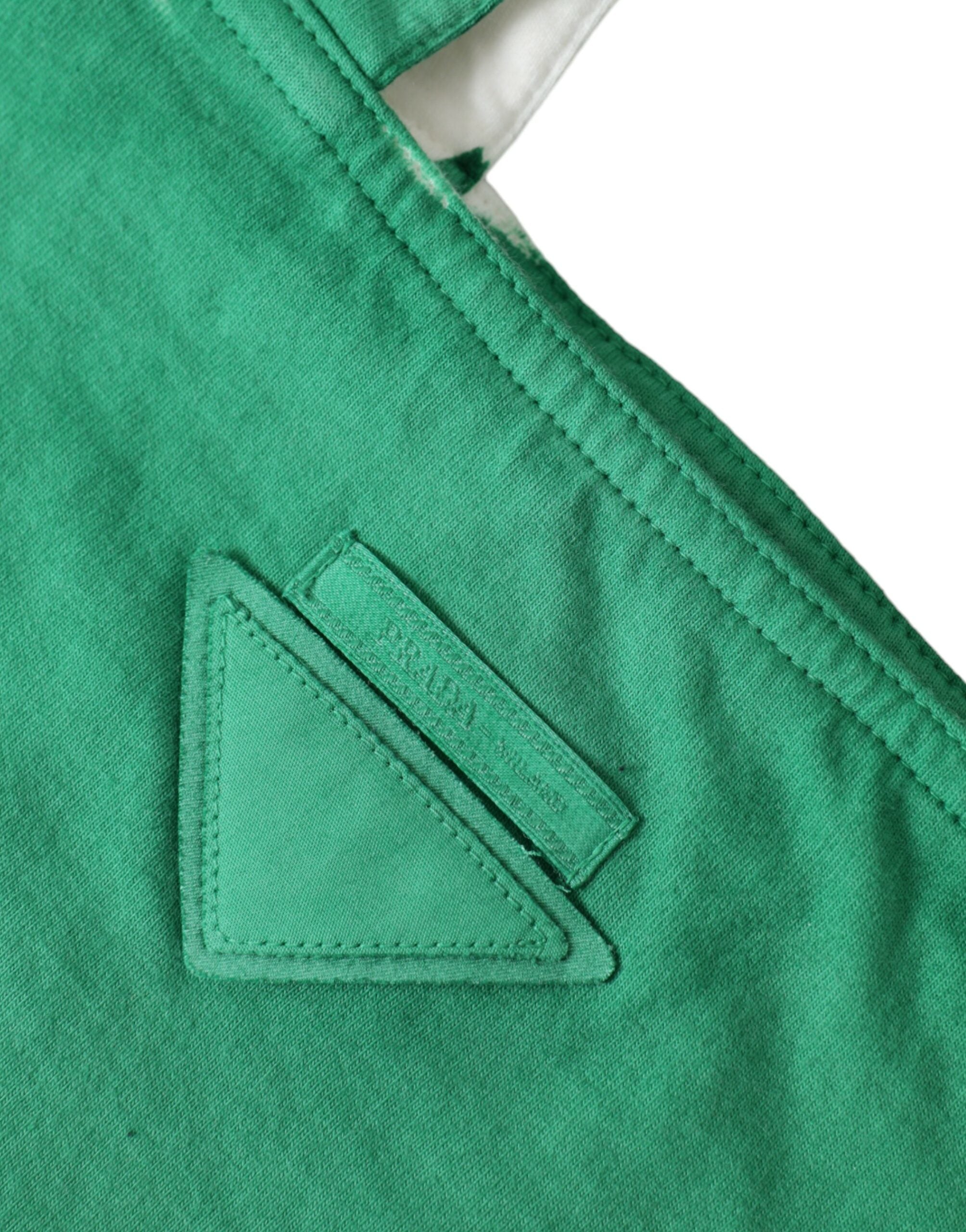 Prada grön jerseyväska med logotyp på axeln