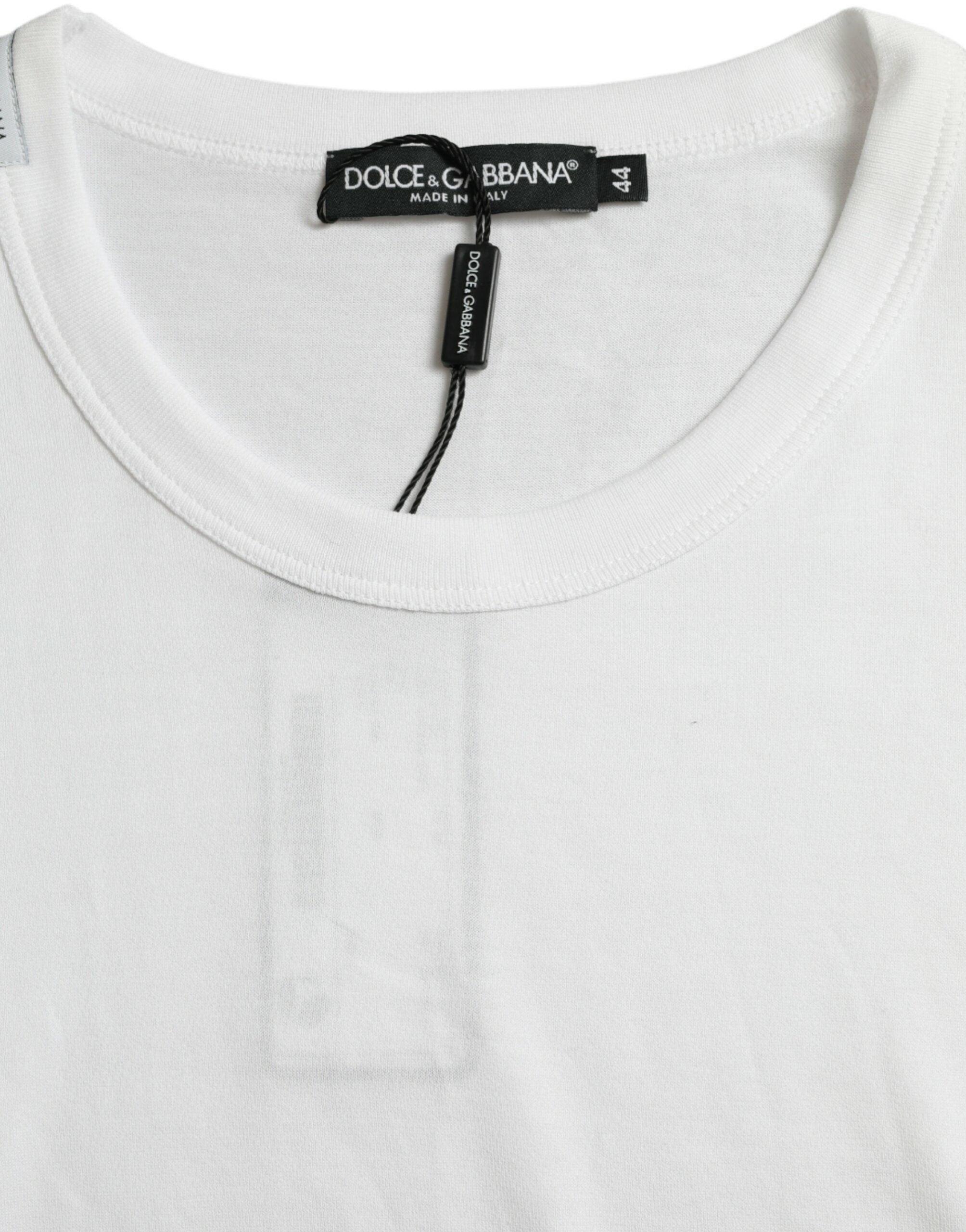 Dolce & Gabbana Vit Logotyp Rundringad Kortärmad T-shirt