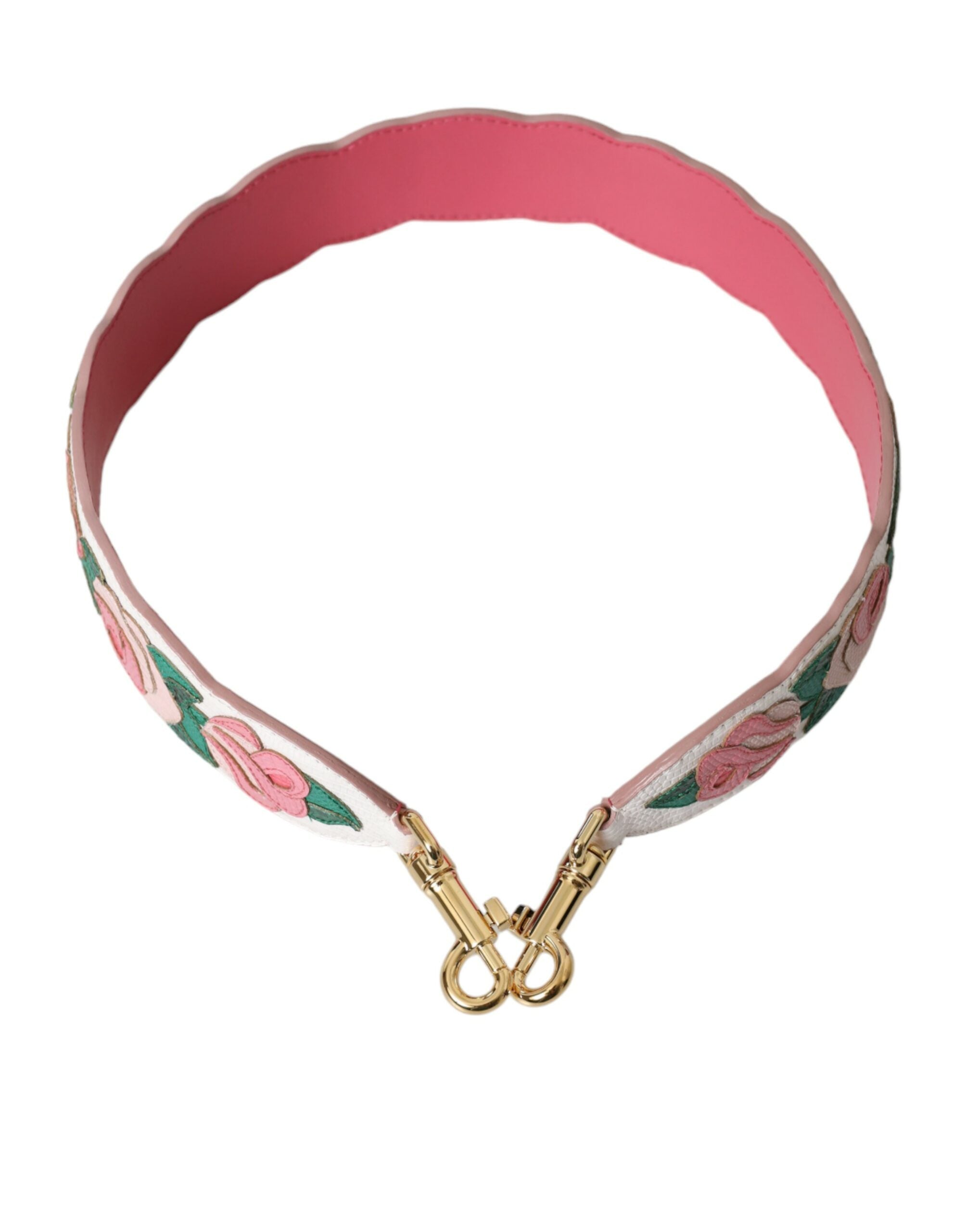 Dolce & Gabbana Vit Blommig Läder Axelrem