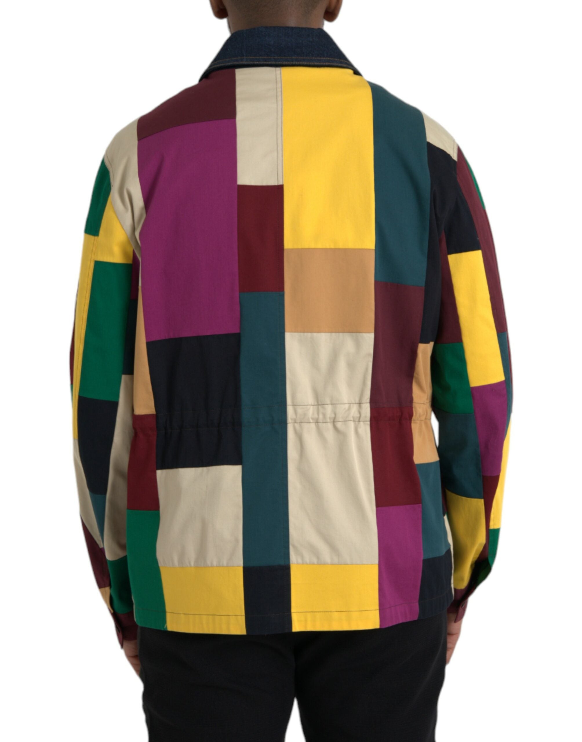 Dolce & Gabbana Flerfärgad Patchwork Bomullsjacka Med Krage