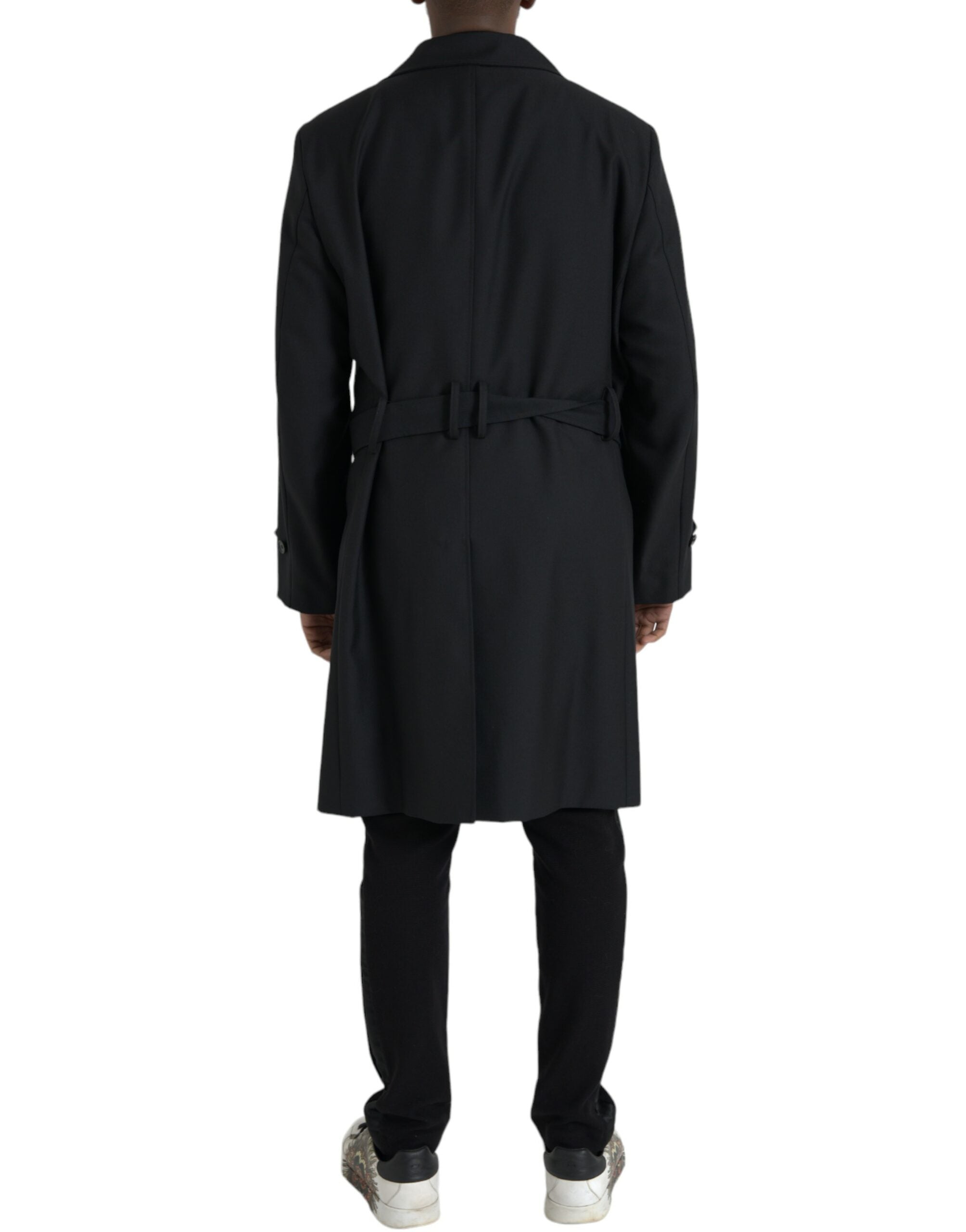 Dolce & Gabbana svart dubbelknäppt trenchcoatjacka