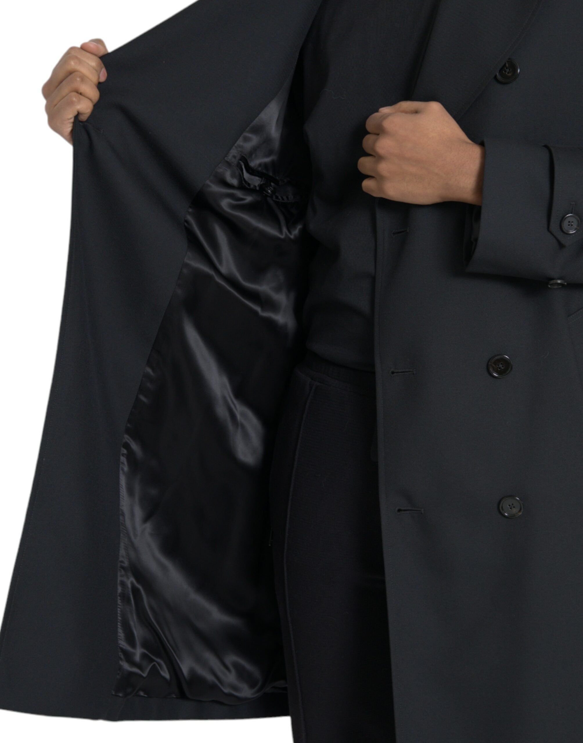 Dolce & Gabbana svart dubbelknäppt trenchcoatjacka