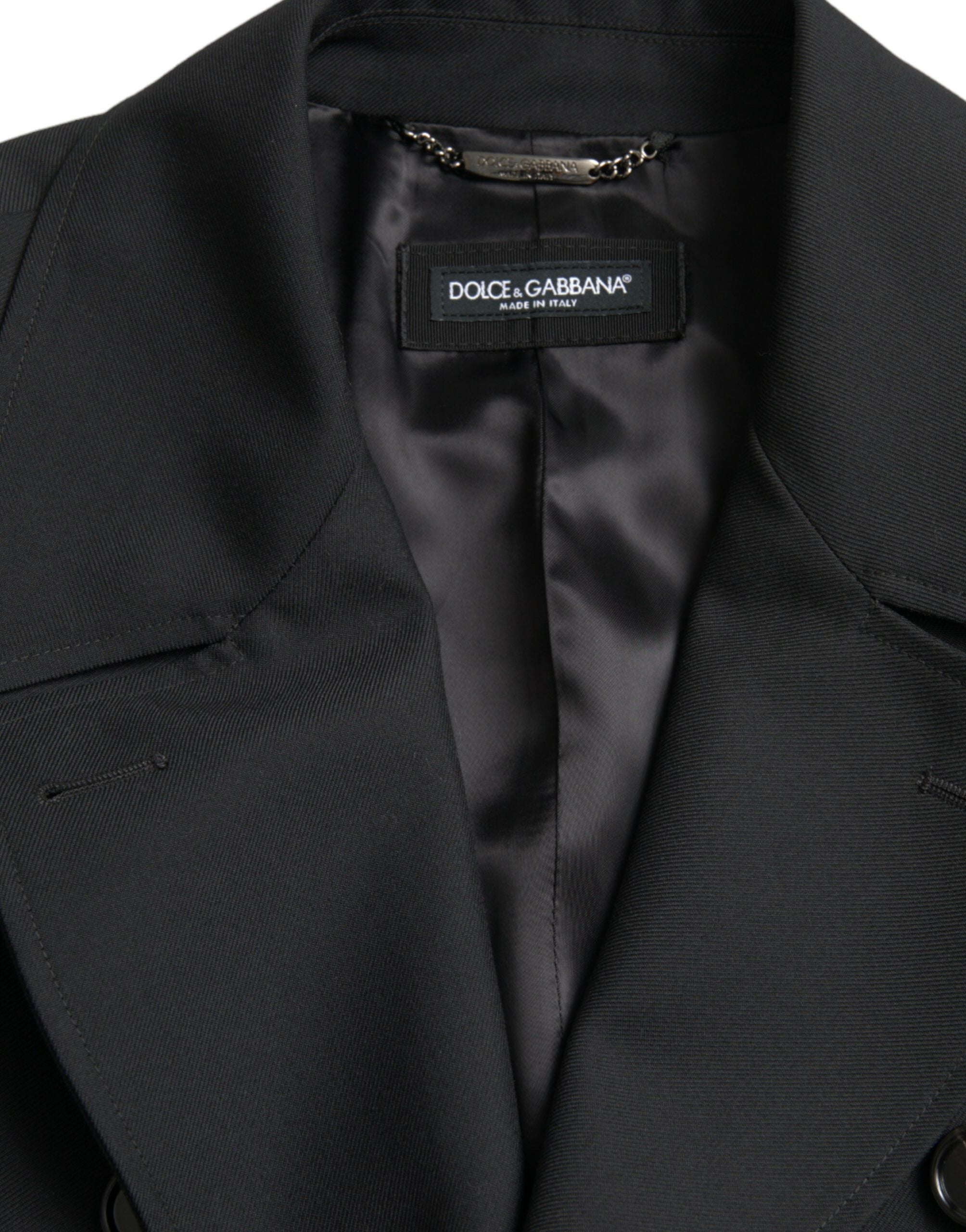 Dolce & Gabbana svart dubbelknäppt trenchcoatjacka
