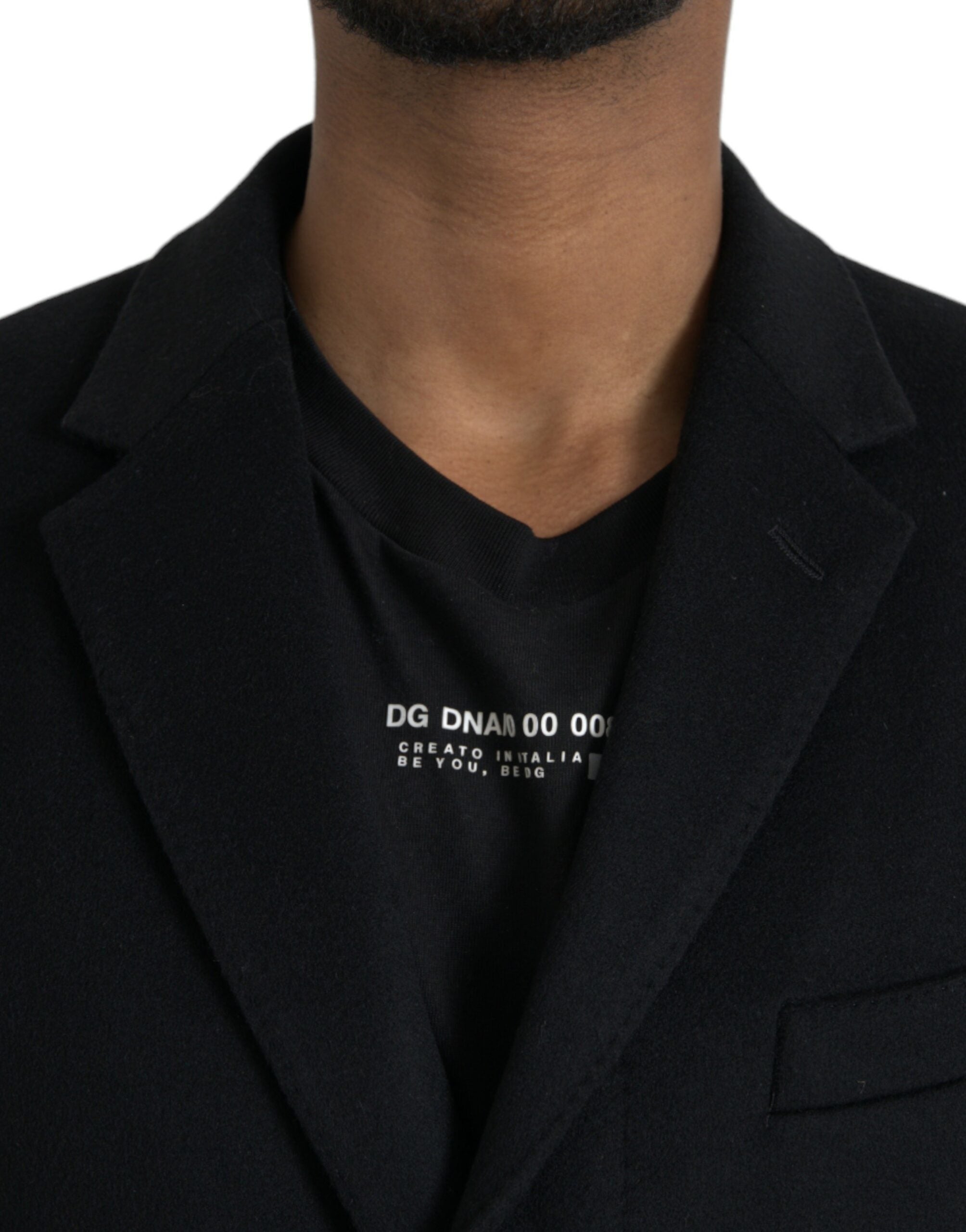 Dolce & Gabbana svart enkelknäppt trenchcoatjacka