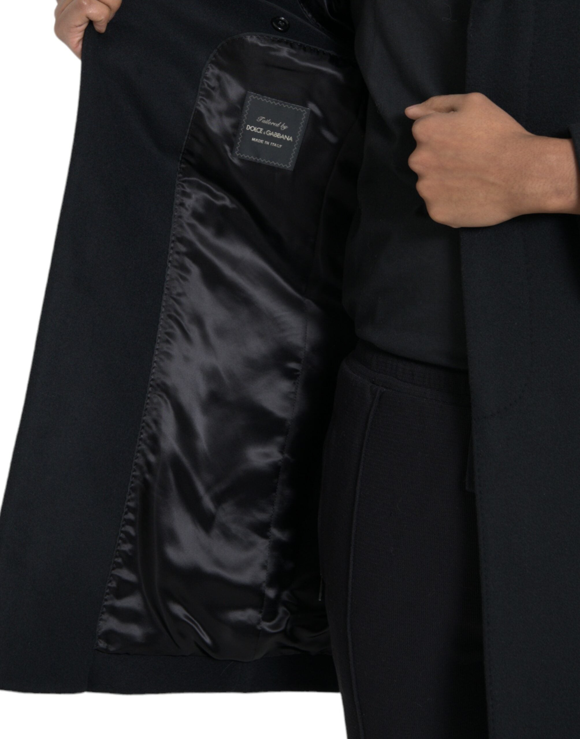 Dolce & Gabbana svart enkelknäppt trenchcoatjacka