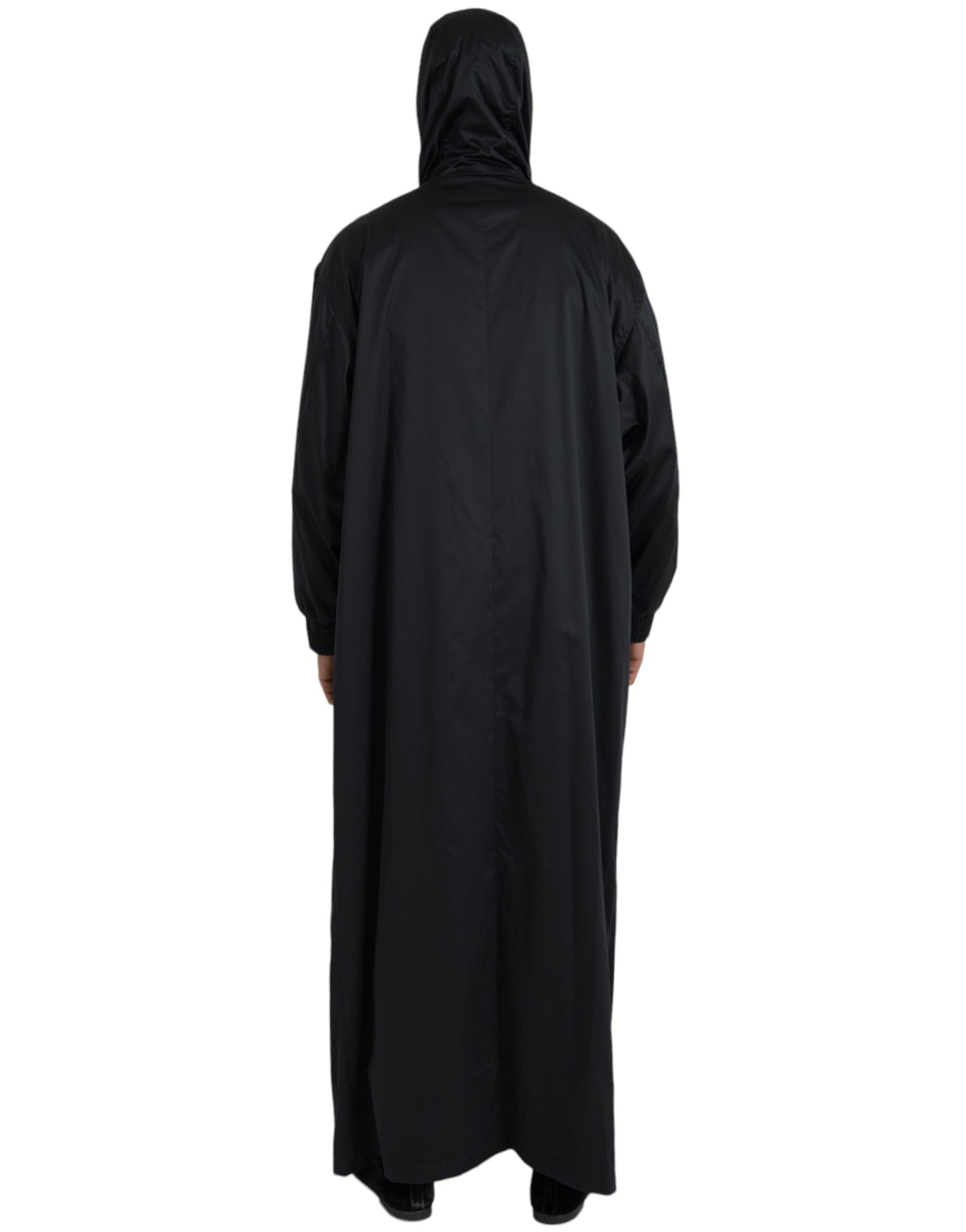 Dolce & Gabbana Svart Polyester Huvad Lång Vindjacka