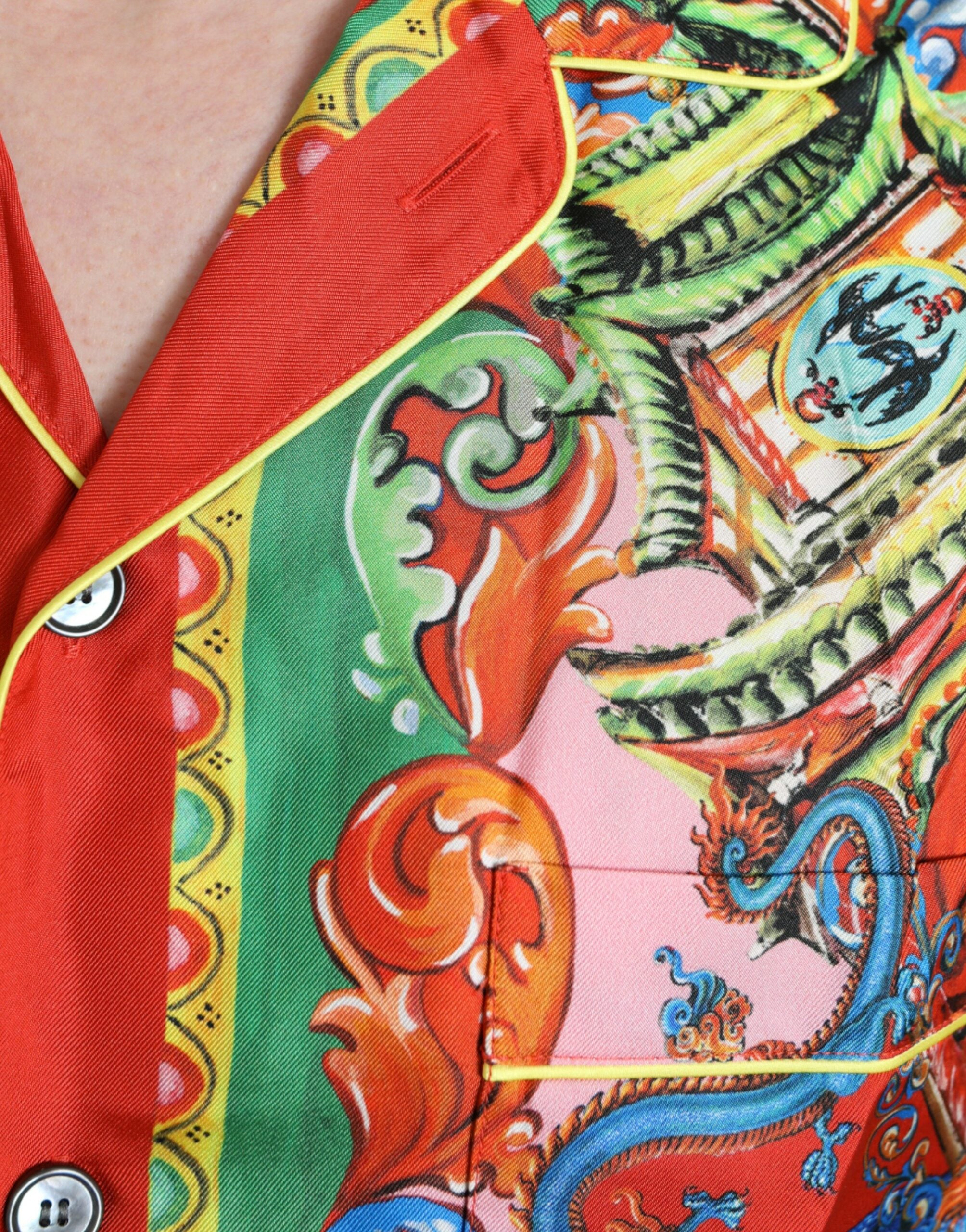 Dolce & Gabbana Flerfärgad Mönstrad Skjorta Med Knappar Och Avslappnad Passform
